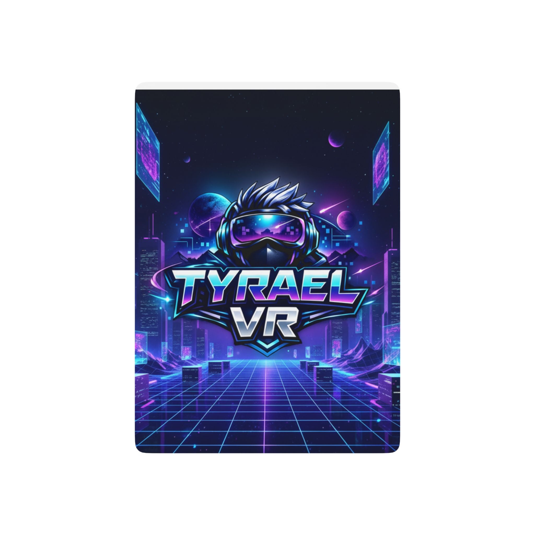 VR Gamer Poker Playing Cards — Retro Neon 'Tyrael VR' Deck for Gamers & Game Nights