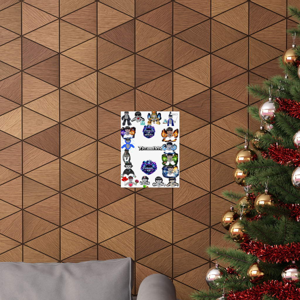 Tyrael VR Sticker Collage Matte Poster — Gamer Avatar Art Print