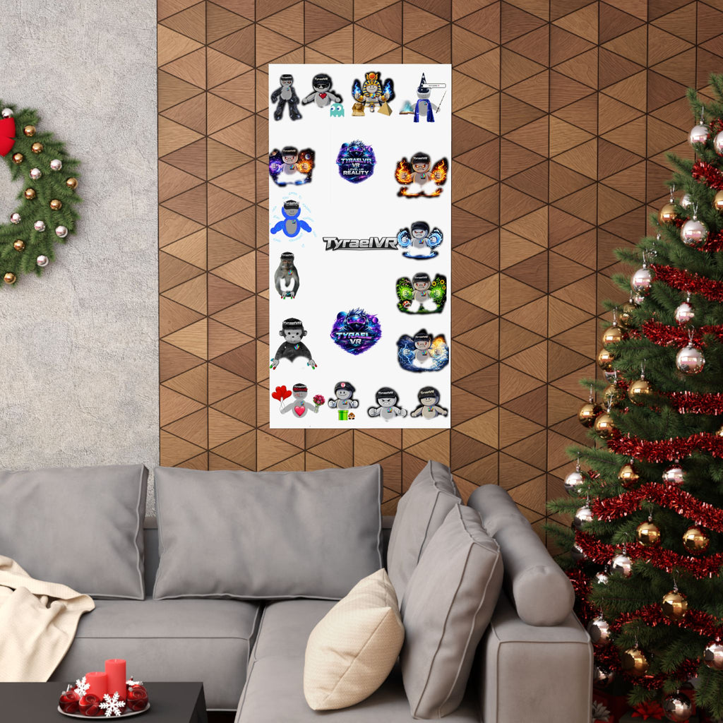 Tyrael VR Sticker Collage Matte Poster — Gamer Avatar Art Print