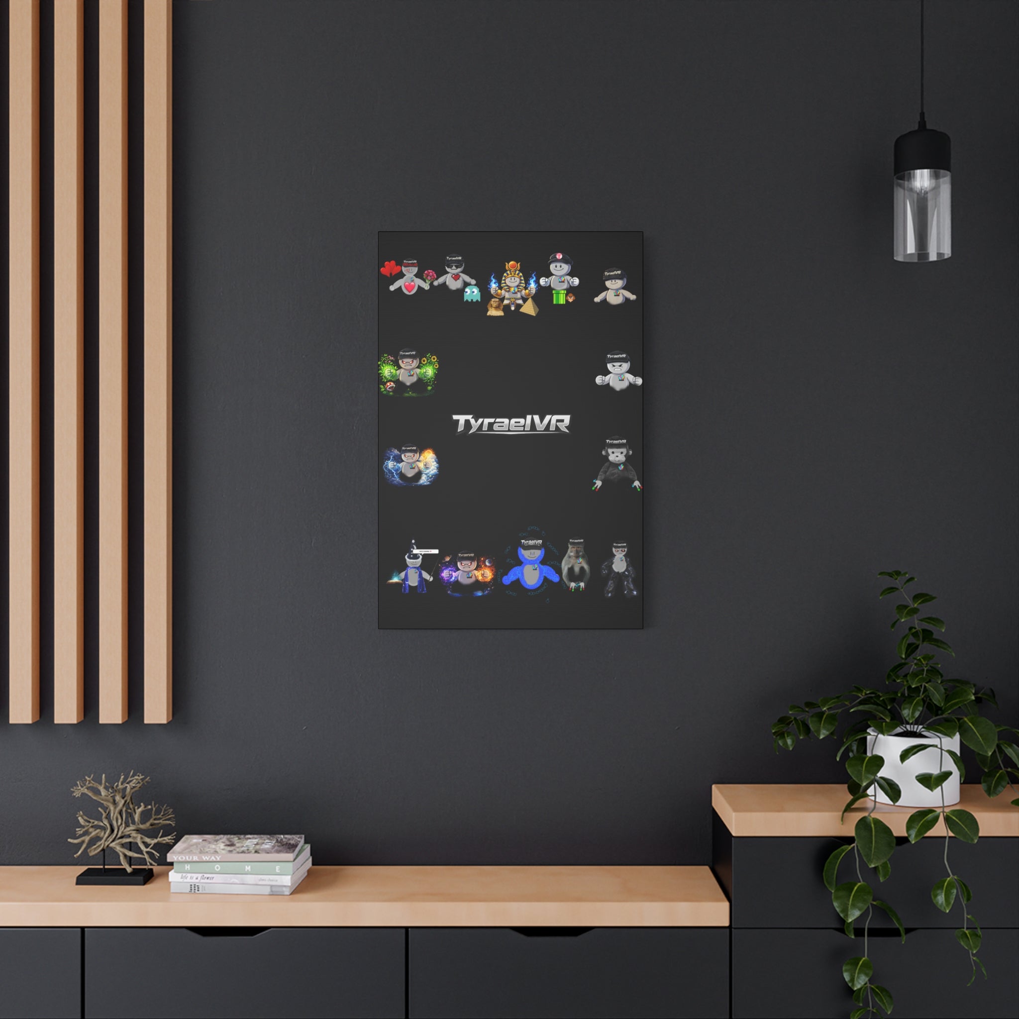 TyraelVR Gamer Mascot Canvas Print — Stretched Matte Wall Art