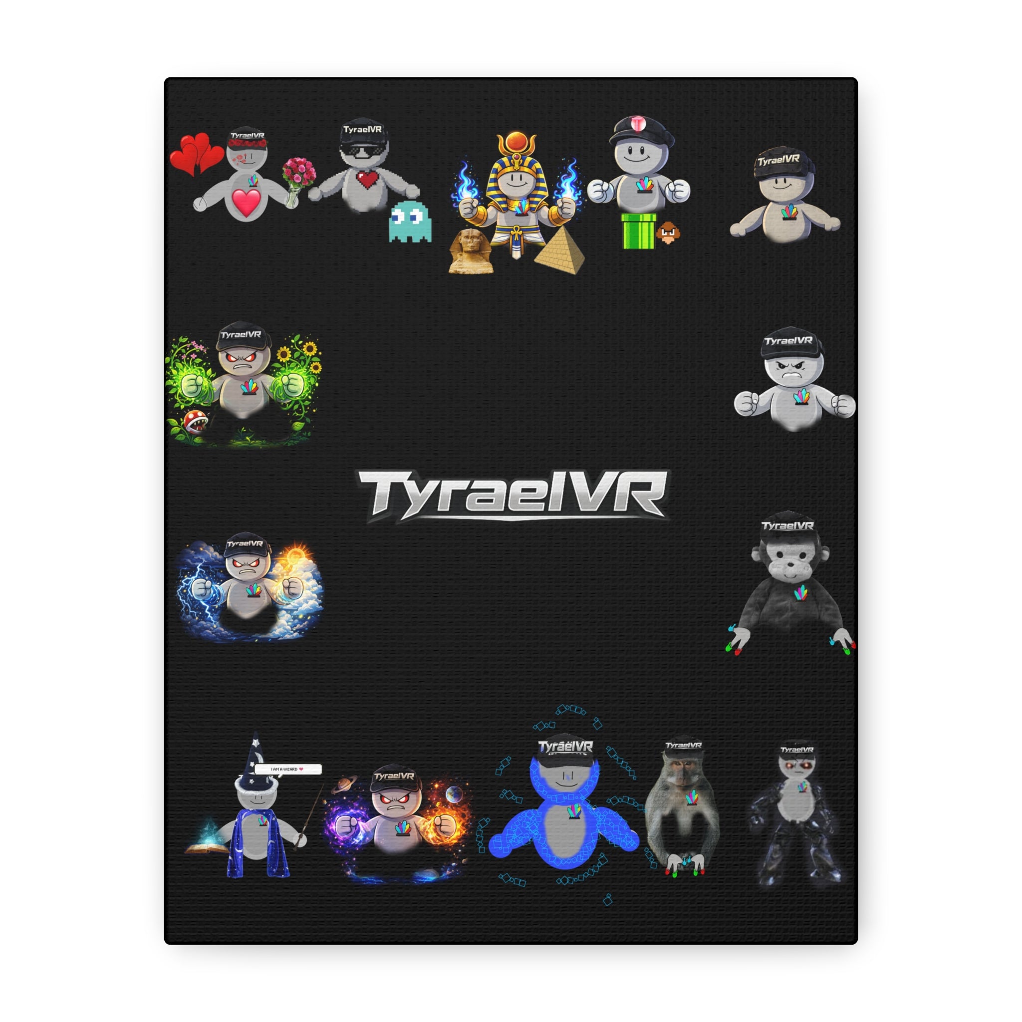 TyraelVR Gamer Mascot Canvas Print — Stretched Matte Wall Art
