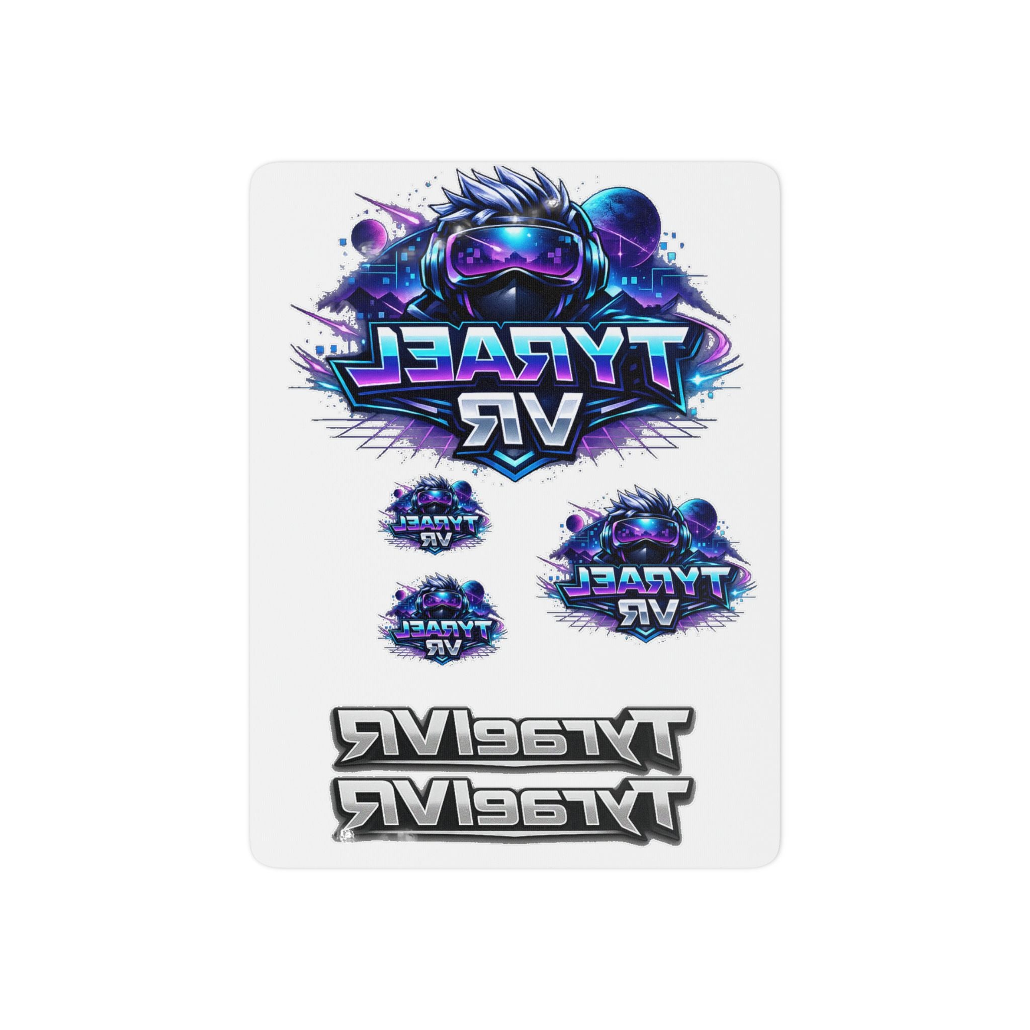 Tyrael VR Gamer Temporary Tattoos — Neon Space Gaming Sticker Set