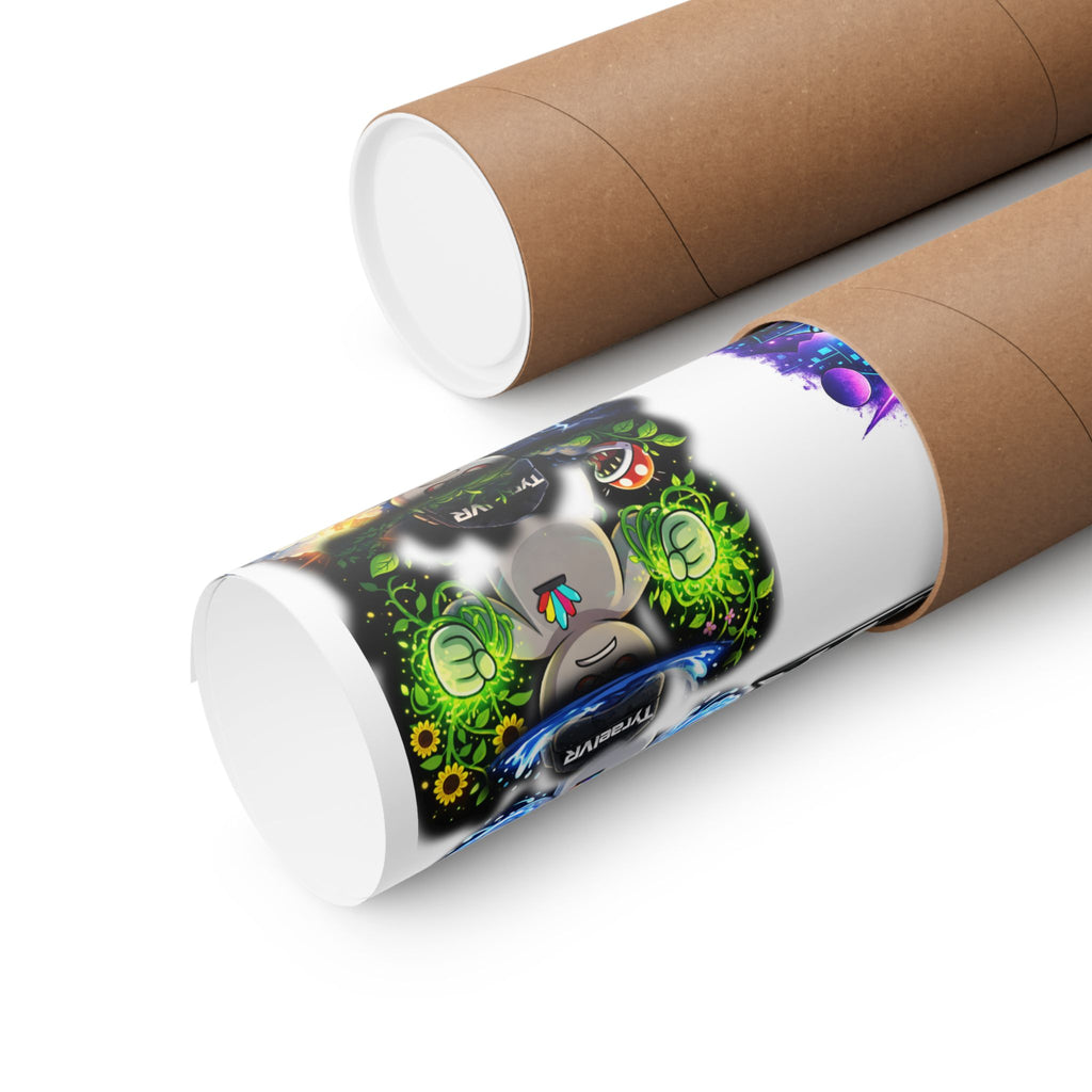 Tyrael VR Sticker Collage Matte Poster — Gamer Avatar Art Print