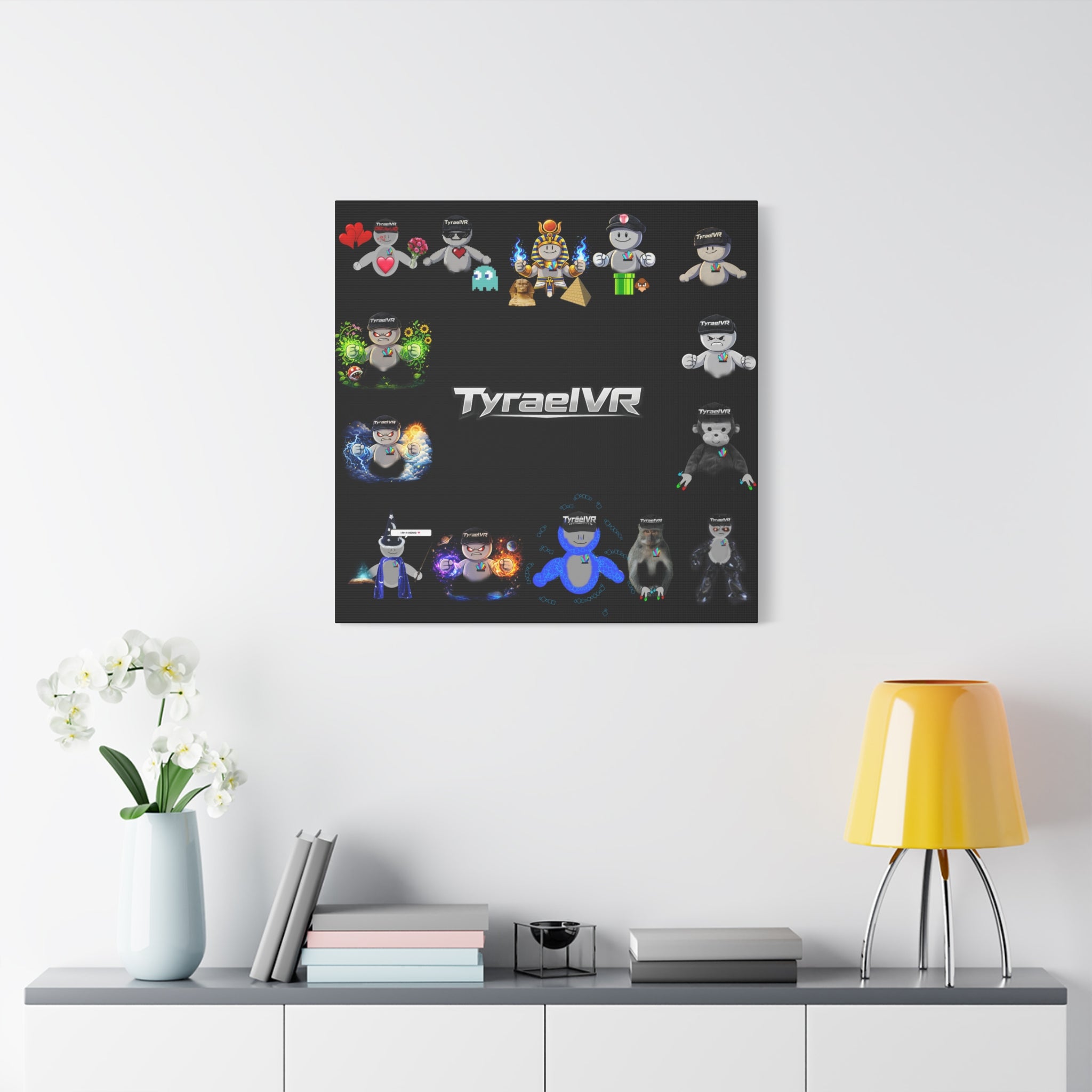 TyraelVR Gamer Mascot Canvas Print — Stretched Matte Wall Art