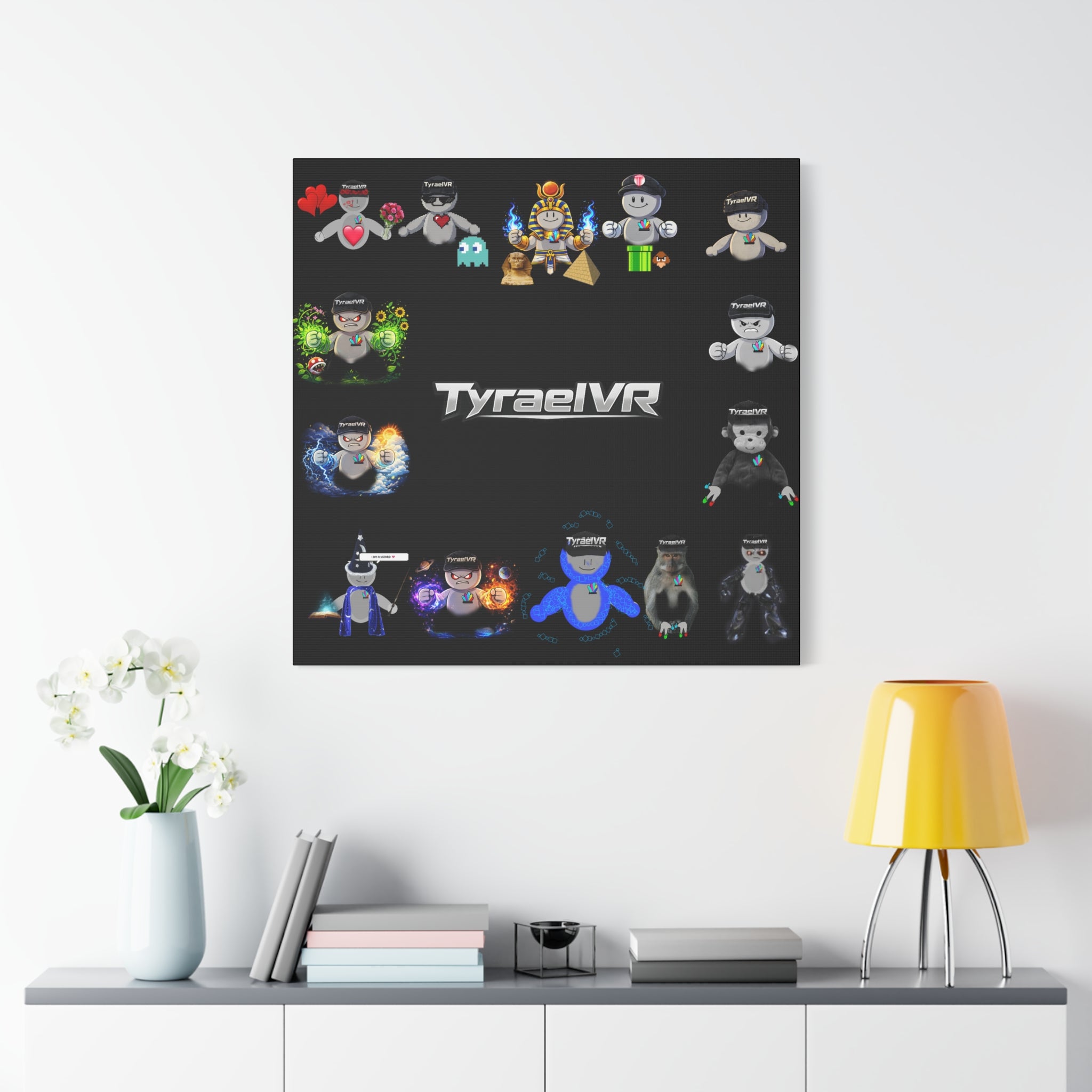 TyraelVR Gamer Mascot Canvas Print — Stretched Matte Wall Art
