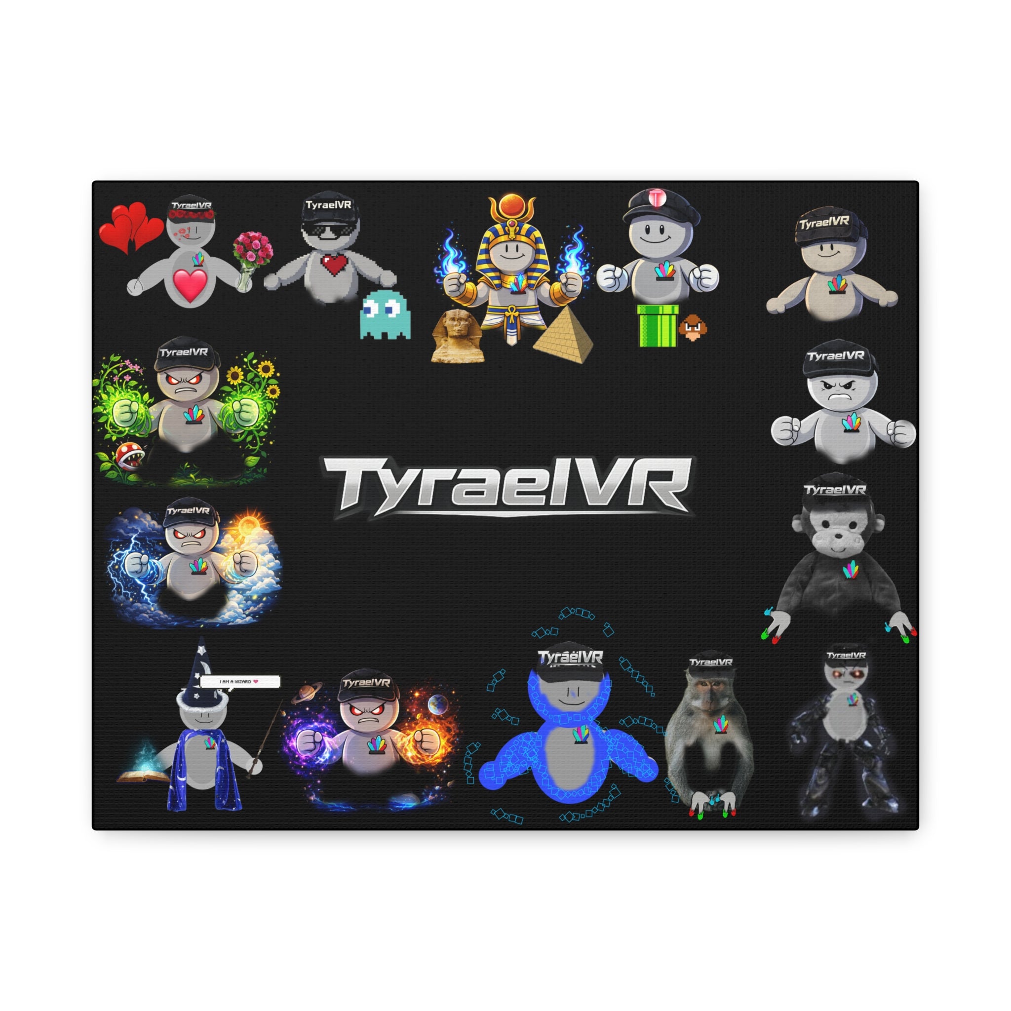 TyraelVR Gamer Mascot Canvas Print — Stretched Matte Wall Art