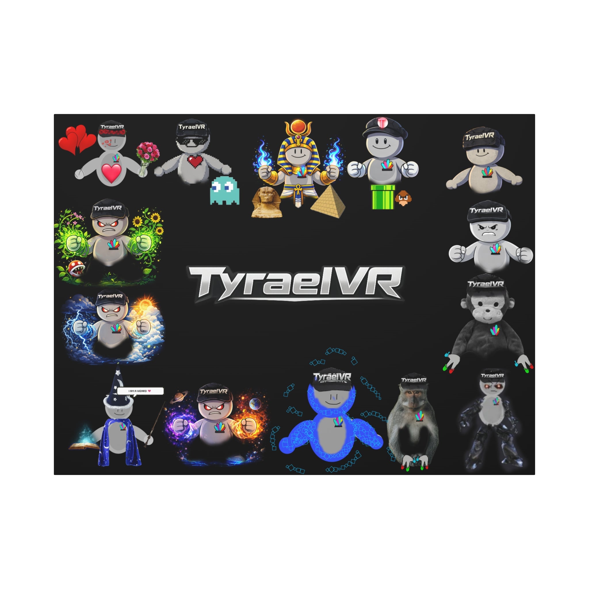 TyraelVR Gamer Mascot Canvas Print — Stretched Matte Wall Art