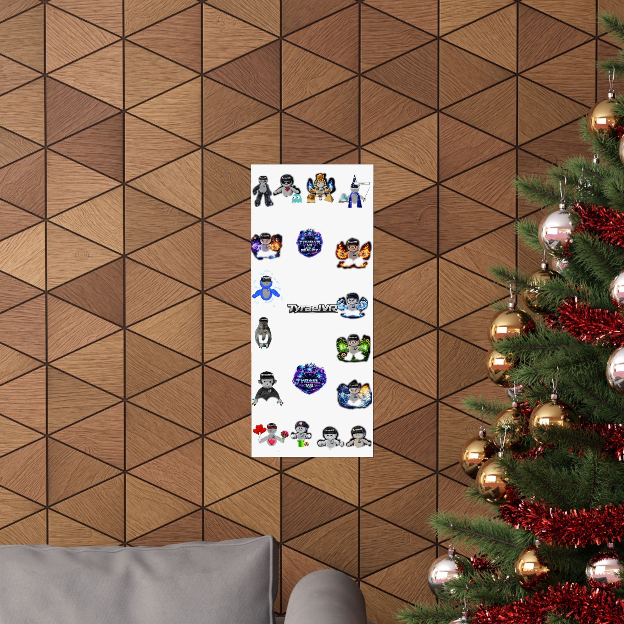 Tyrael VR Sticker Collage Matte Poster — Gamer Avatar Art Print