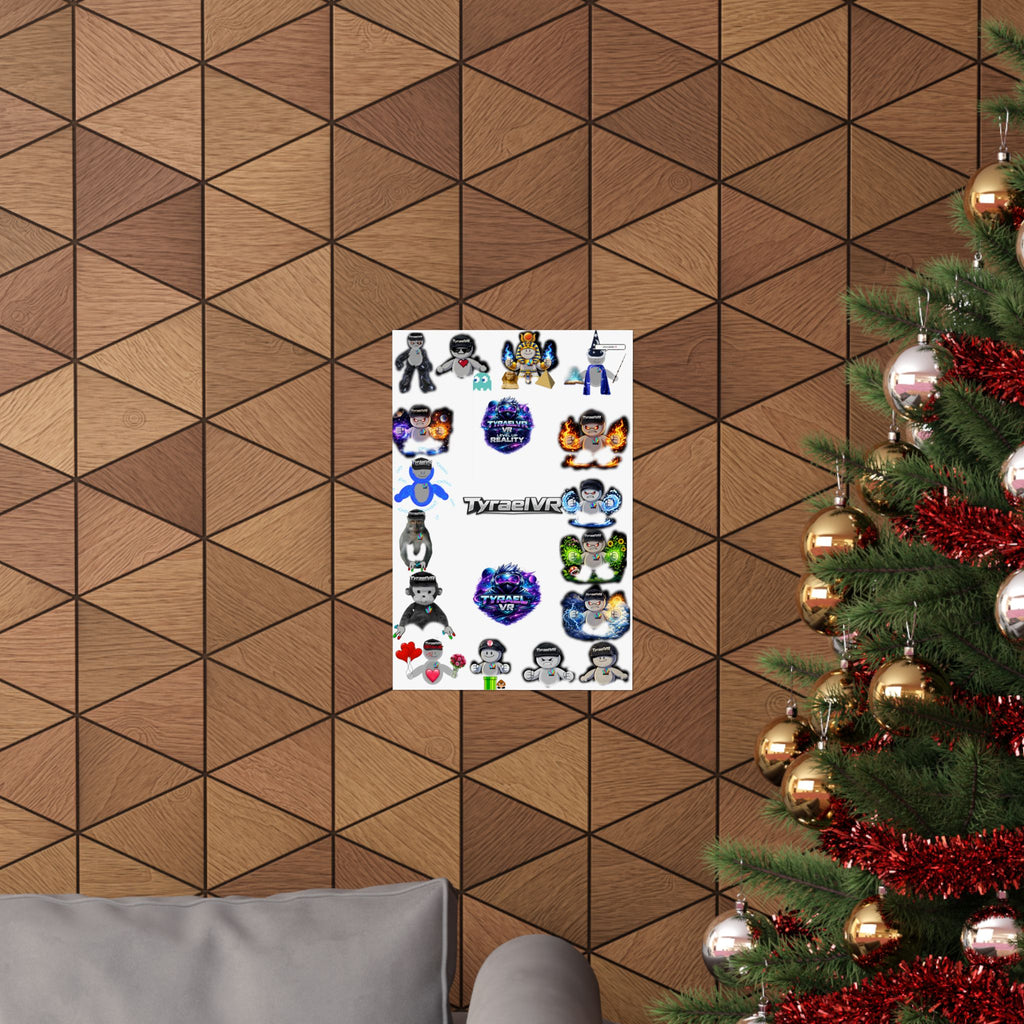 Tyrael VR Sticker Collage Matte Poster — Gamer Avatar Art Print