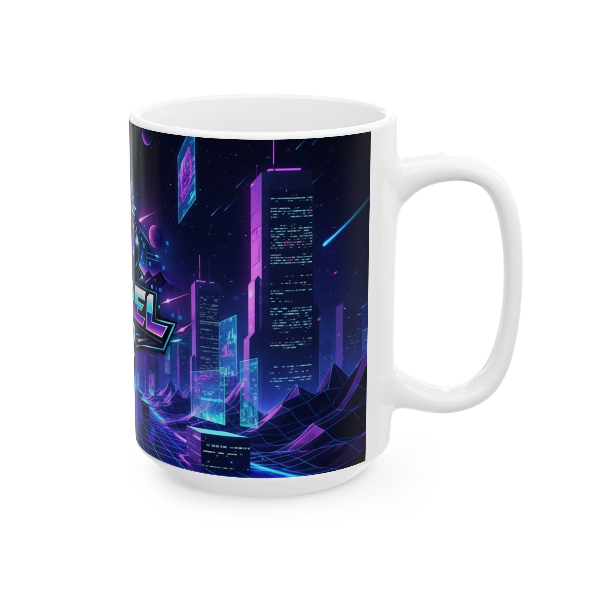 Tyrael VR Ceramic Mug — Retro Futuristic Gamer Coffee Cup (11oz & 15oz)