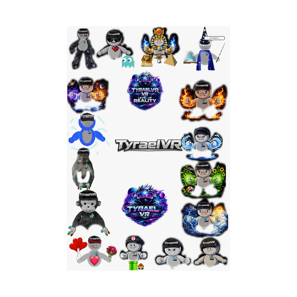 Tyrael VR Sticker Collage Matte Poster — Gamer Avatar Art Print