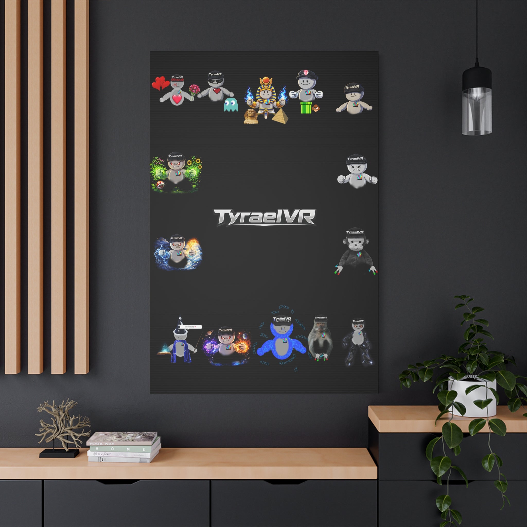 TyraelVR Gamer Mascot Canvas Print — Stretched Matte Wall Art