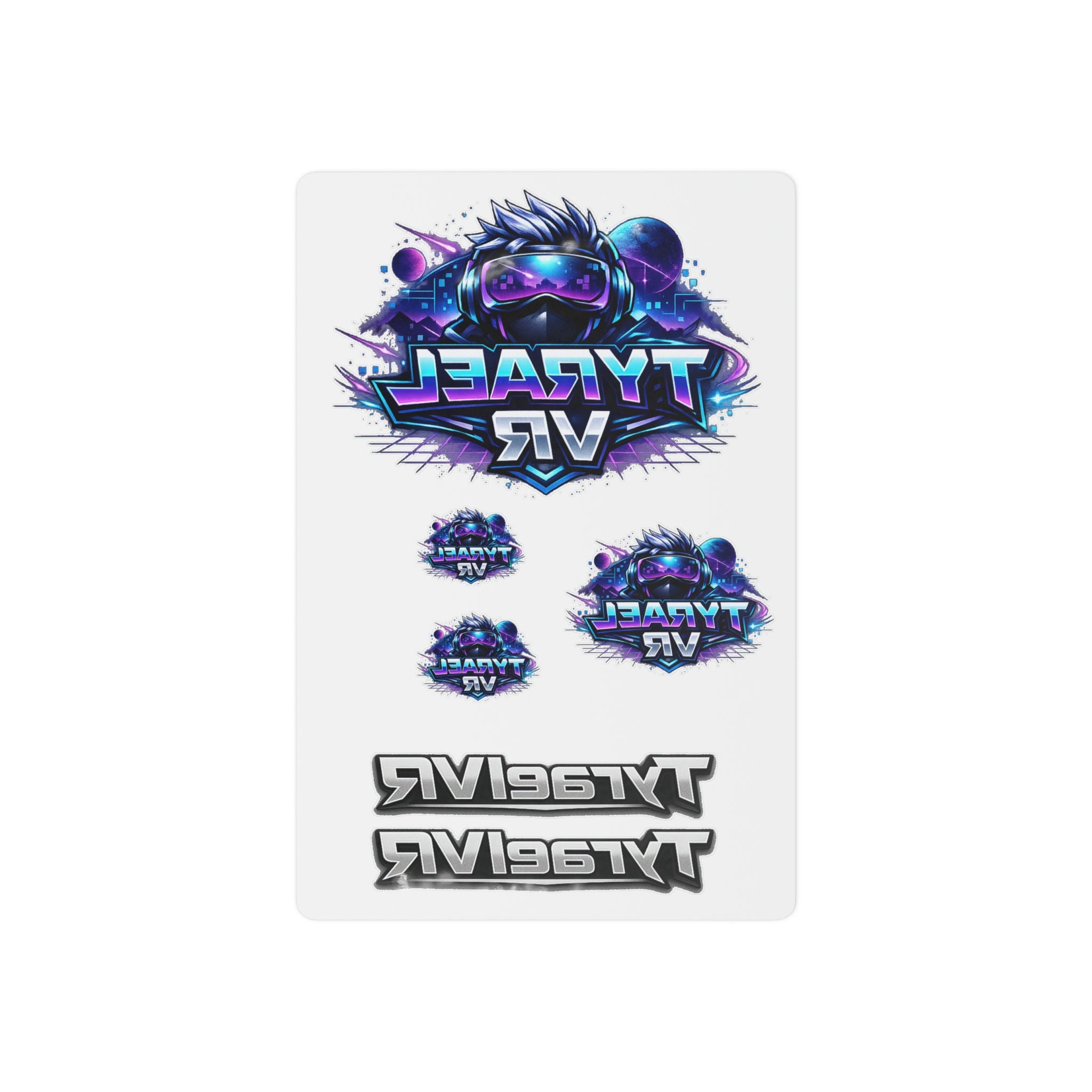 Tyrael VR Gamer Temporary Tattoos — Neon Space Gaming Sticker Set