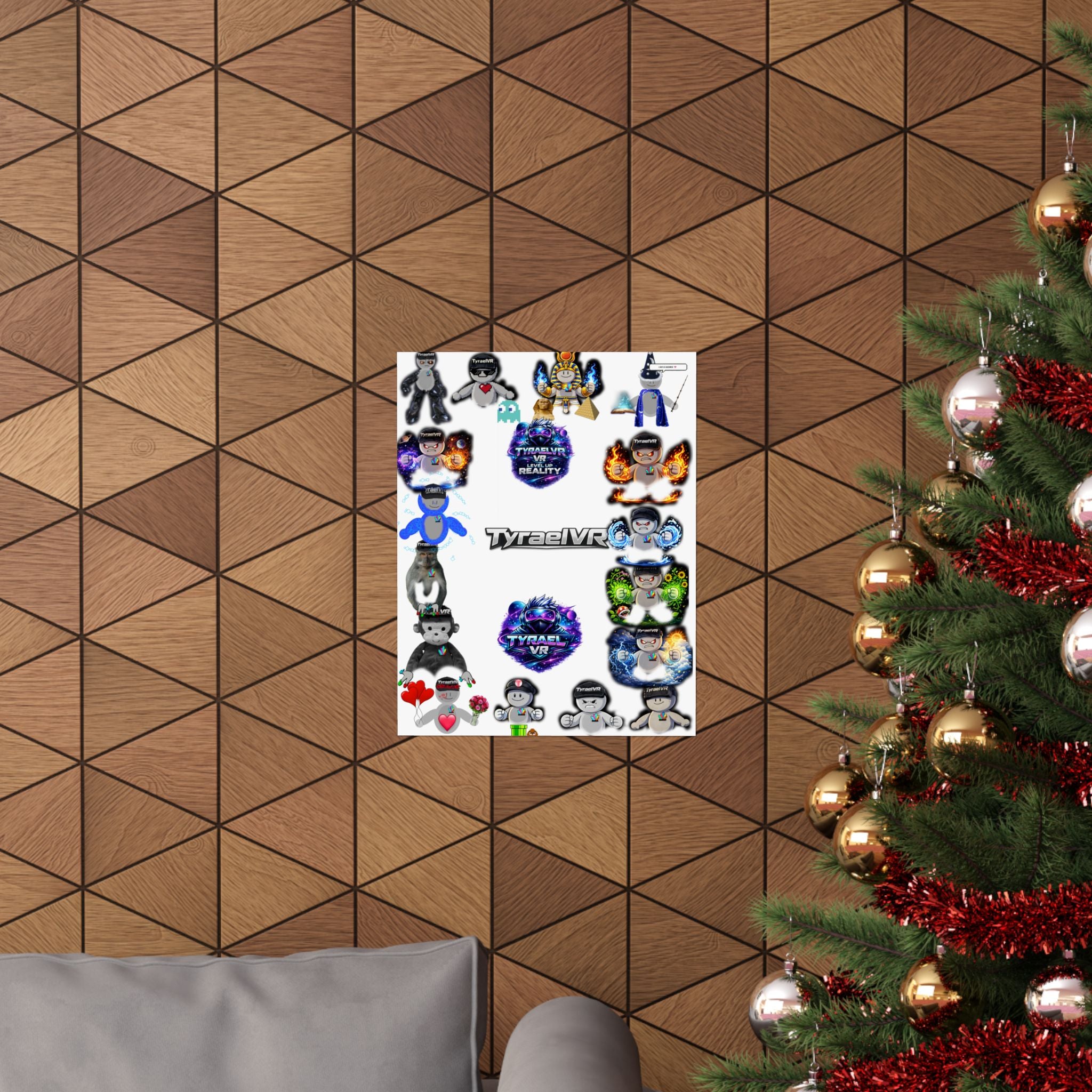 Tyrael VR Sticker Collage Matte Poster — Gamer Avatar Art Print