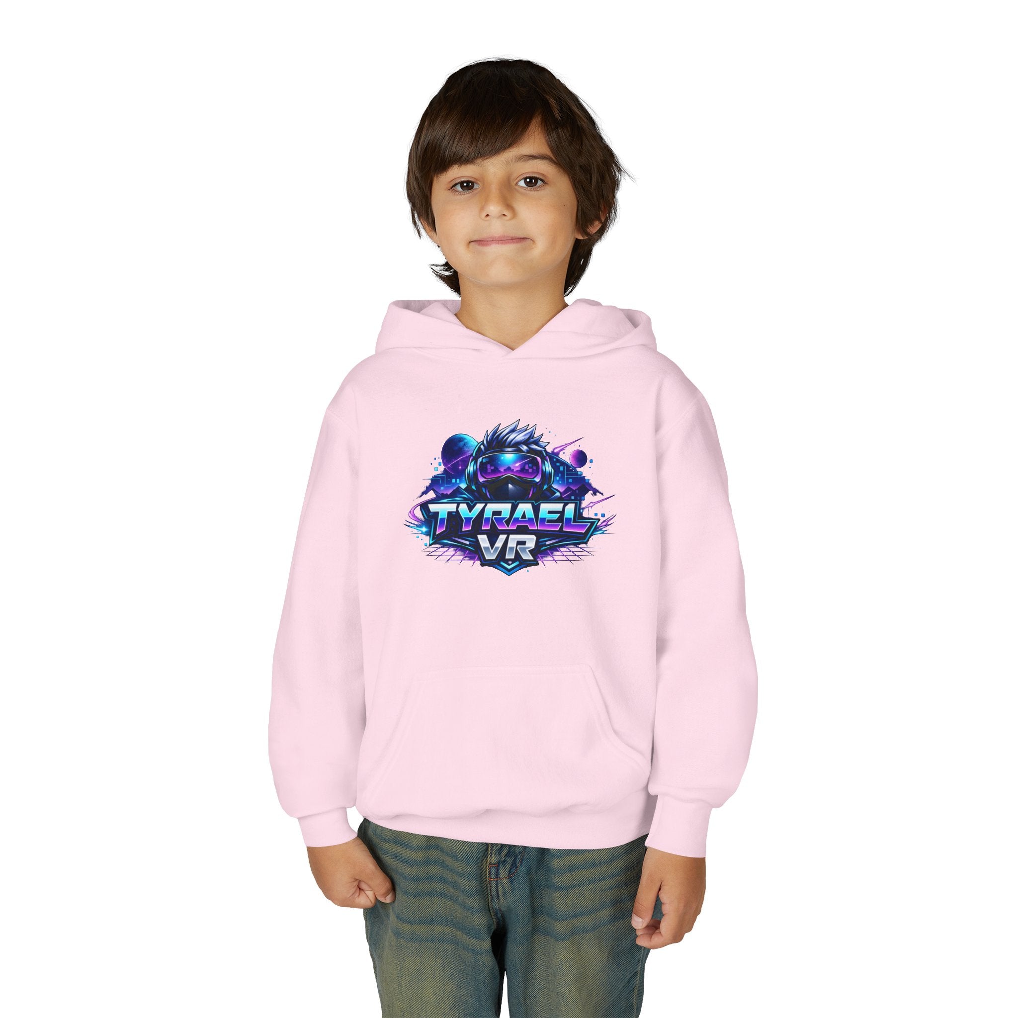 Tyrael VR Kids Hoodie – Retro Neon Gaming Logo Sweatshirt
