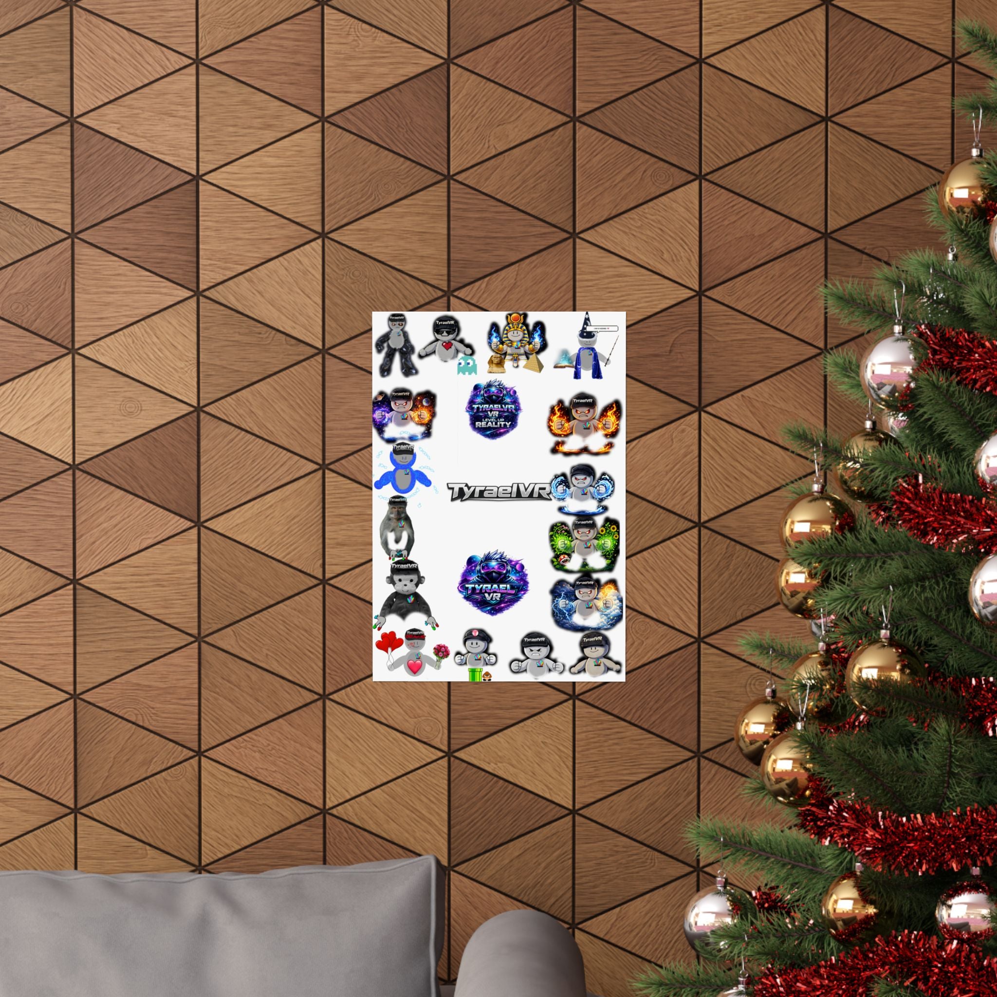 Tyrael VR Sticker Collage Matte Poster — Gamer Avatar Art Print