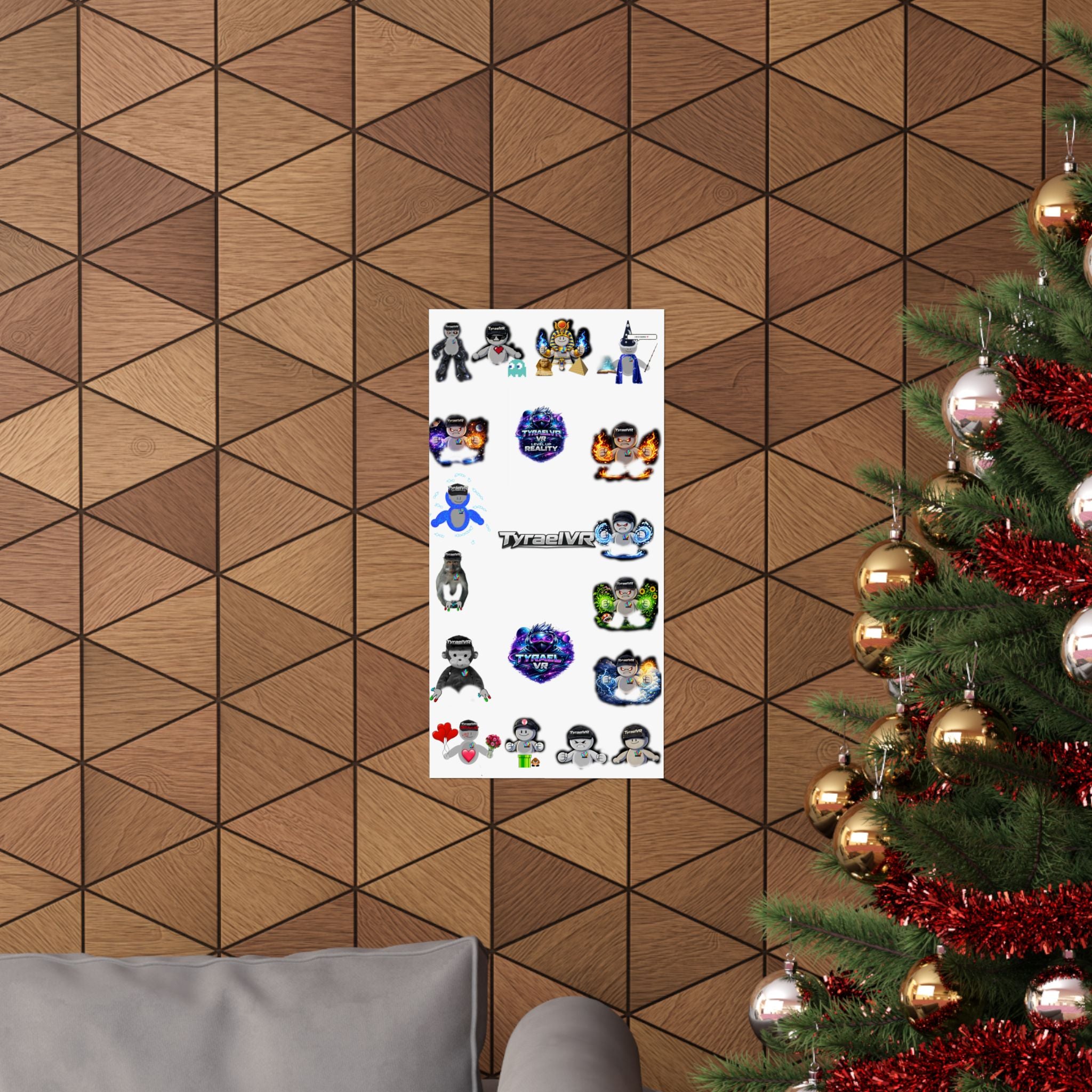 Tyrael VR Sticker Collage Matte Poster — Gamer Avatar Art Print