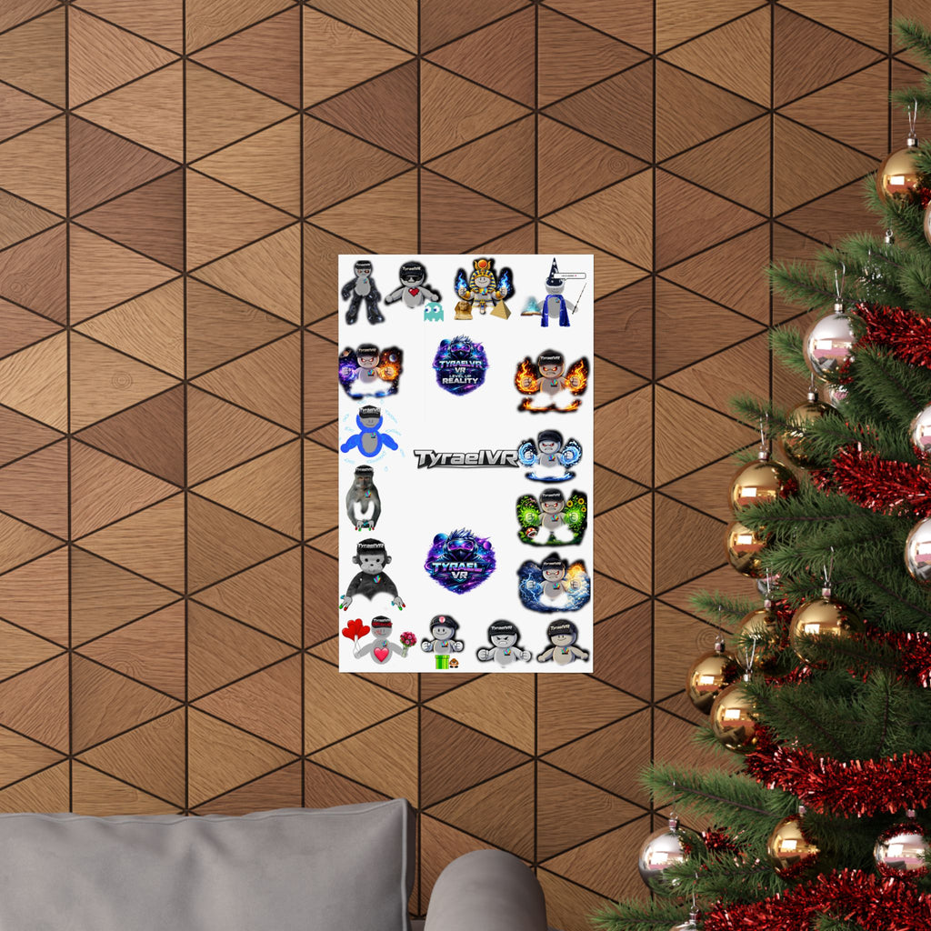 Tyrael VR Sticker Collage Matte Poster — Gamer Avatar Art Print