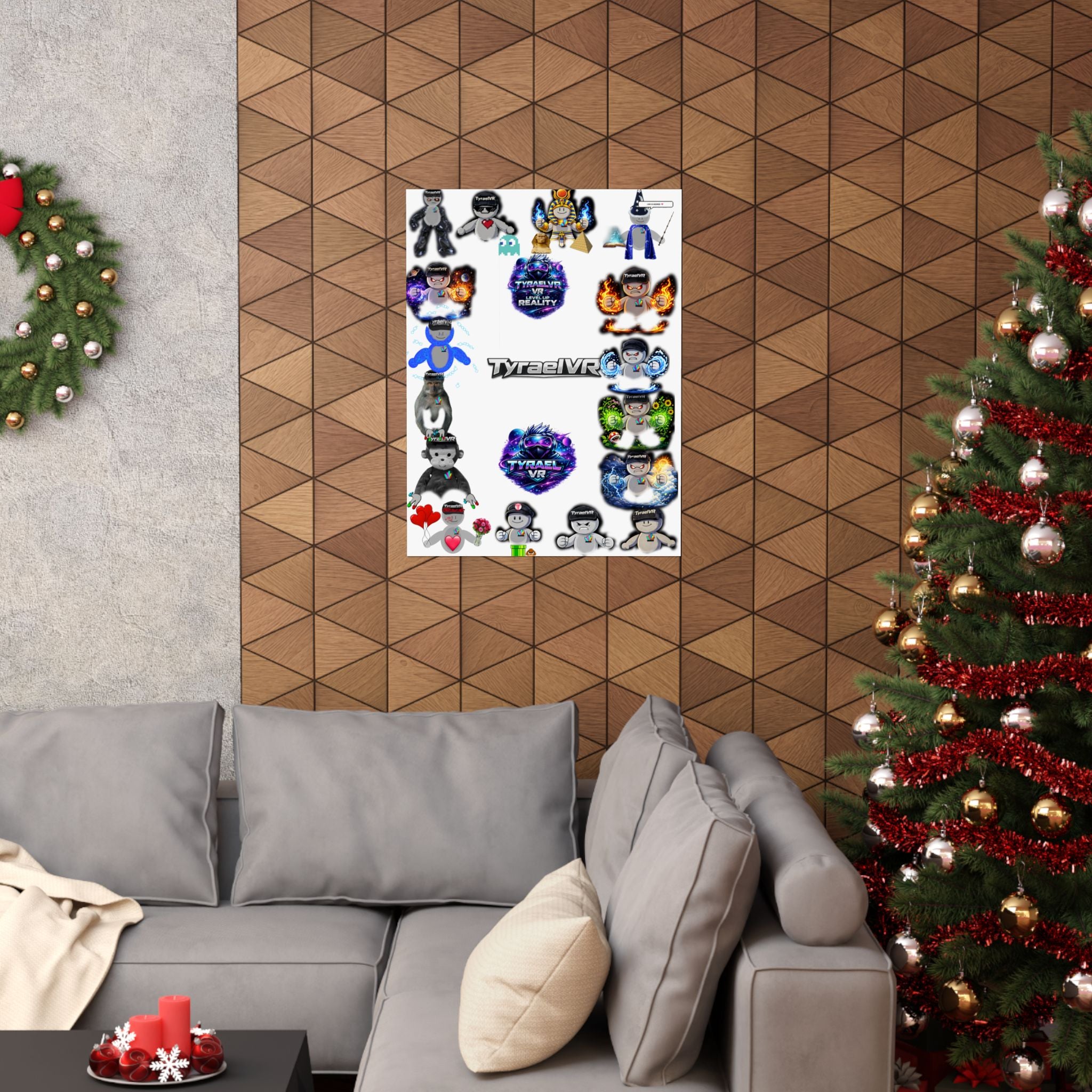 Tyrael VR Sticker Collage Matte Poster — Gamer Avatar Art Print