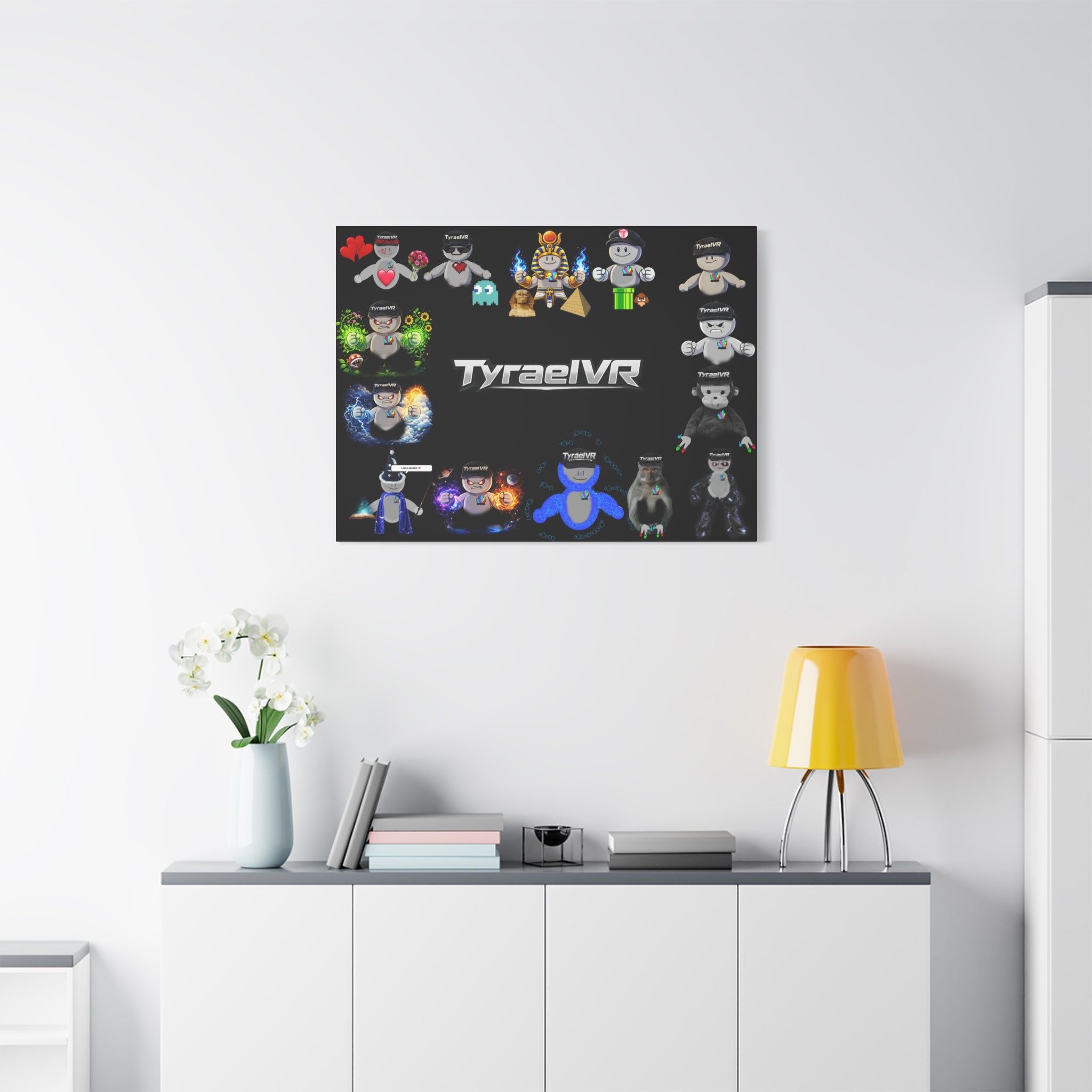 TyraelVR Gamer Mascot Canvas Print — Stretched Matte Wall Art