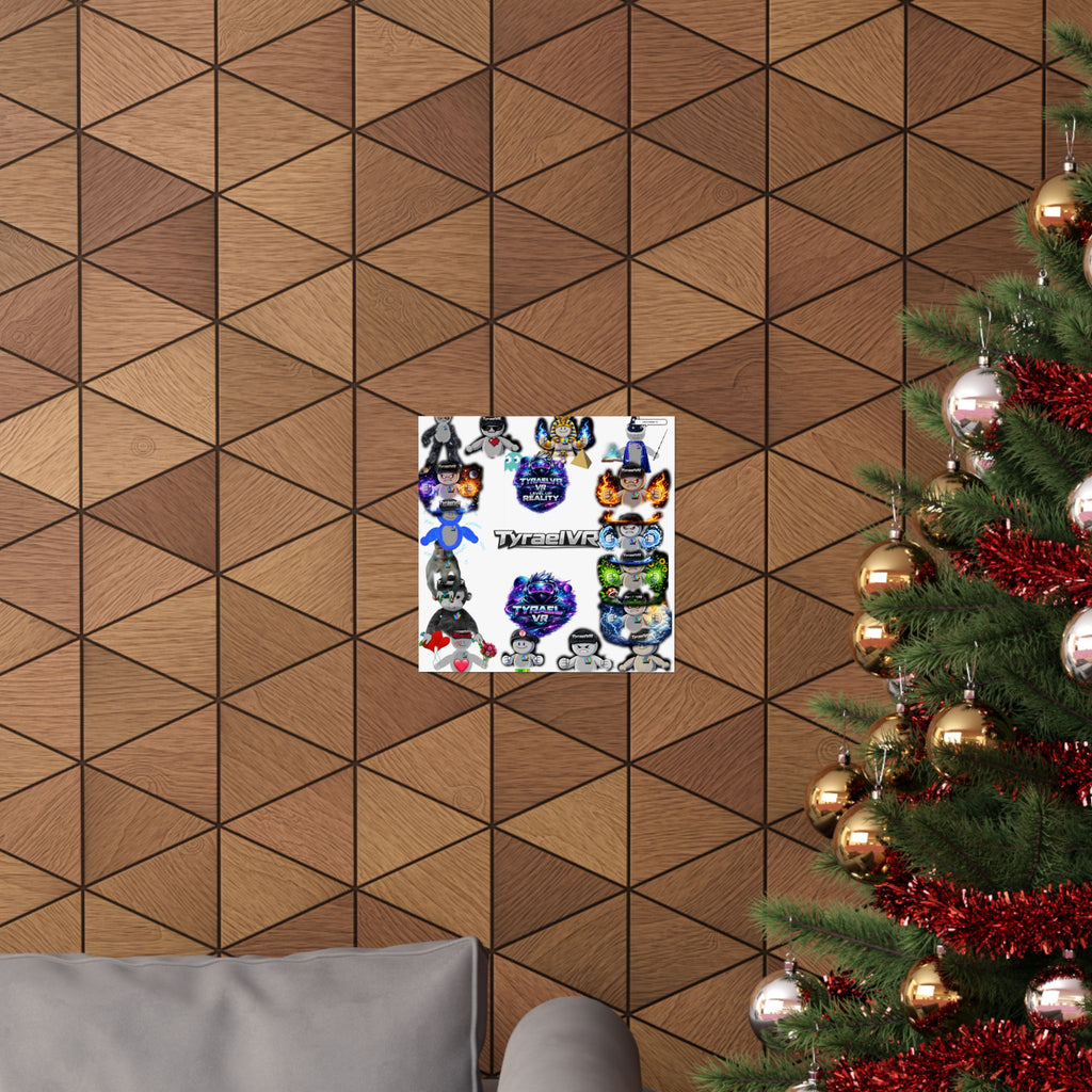 Tyrael VR Sticker Collage Matte Poster — Gamer Avatar Art Print
