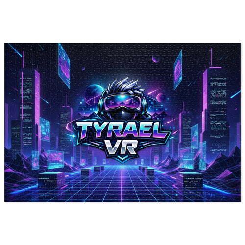 Retro Cyber City Jigsaw Puzzle — Tyrael VR Logo Puzzle with Tin