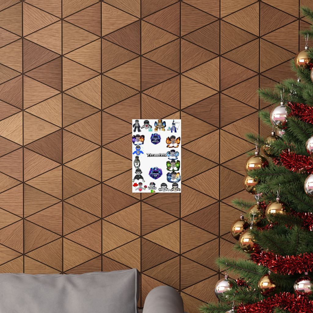 Tyrael VR Sticker Collage Matte Poster — Gamer Avatar Art Print