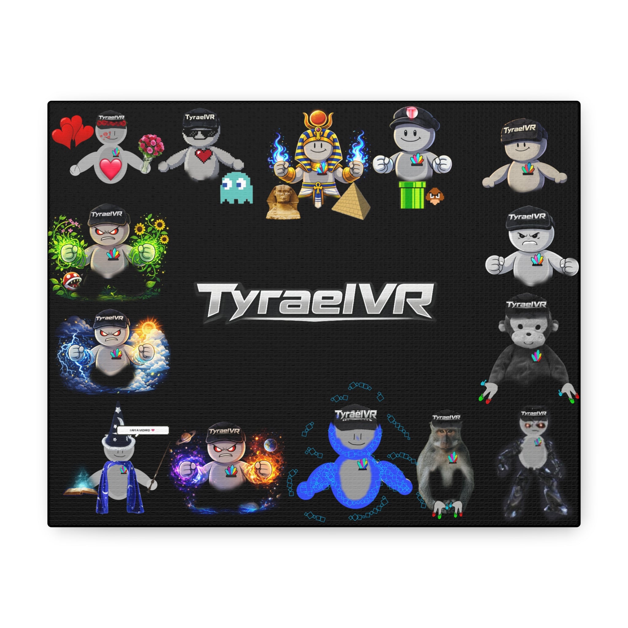 TyraelVR Gamer Mascot Canvas Print — Stretched Matte Wall Art