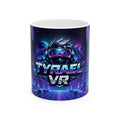 Tyrael VR Ceramic Mug — Retro Futuristic Gamer Coffee Cup (11oz & 15oz)