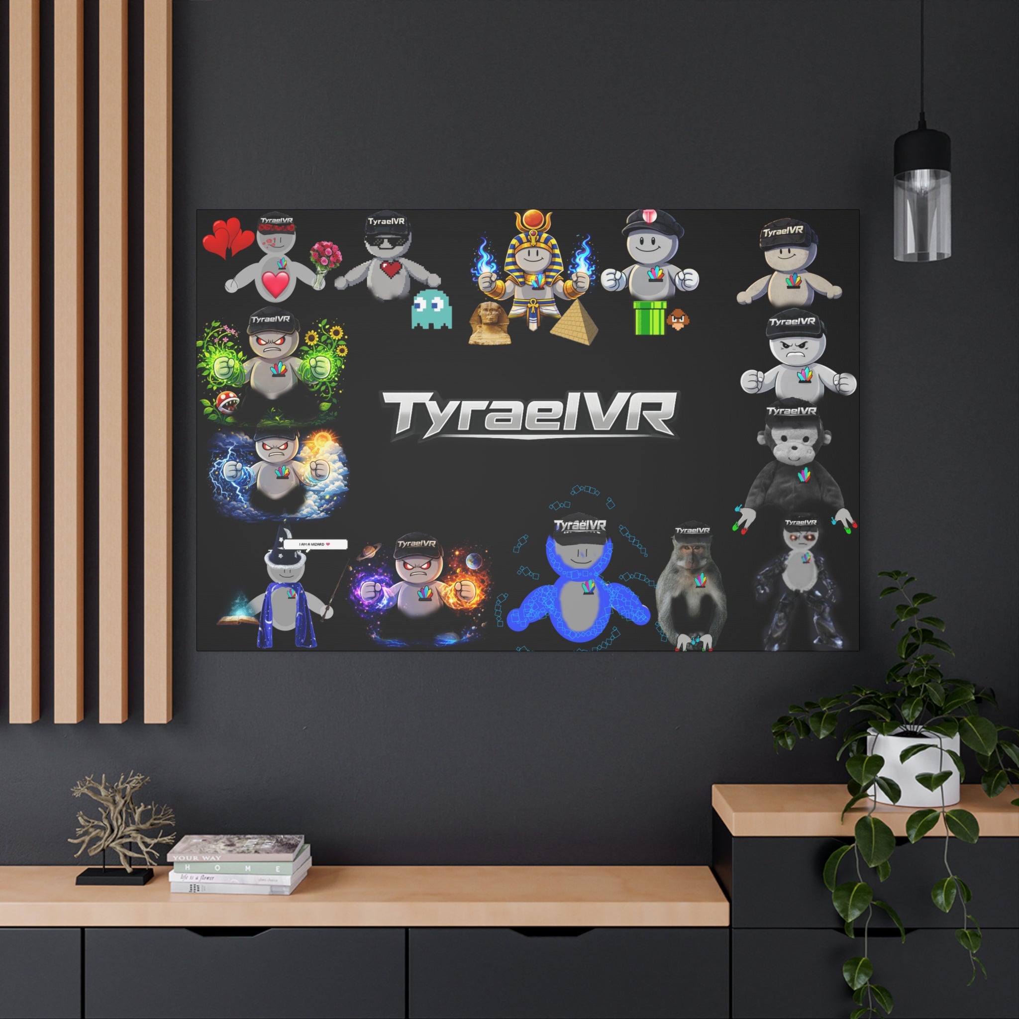 TyraelVR Gamer Mascot Canvas Print — Stretched Matte Wall Art