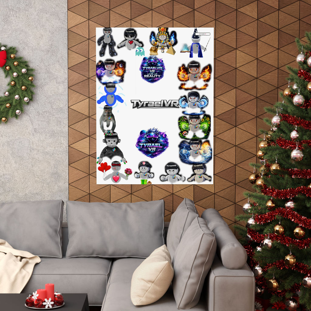 Tyrael VR Sticker Collage Matte Poster — Gamer Avatar Art Print
