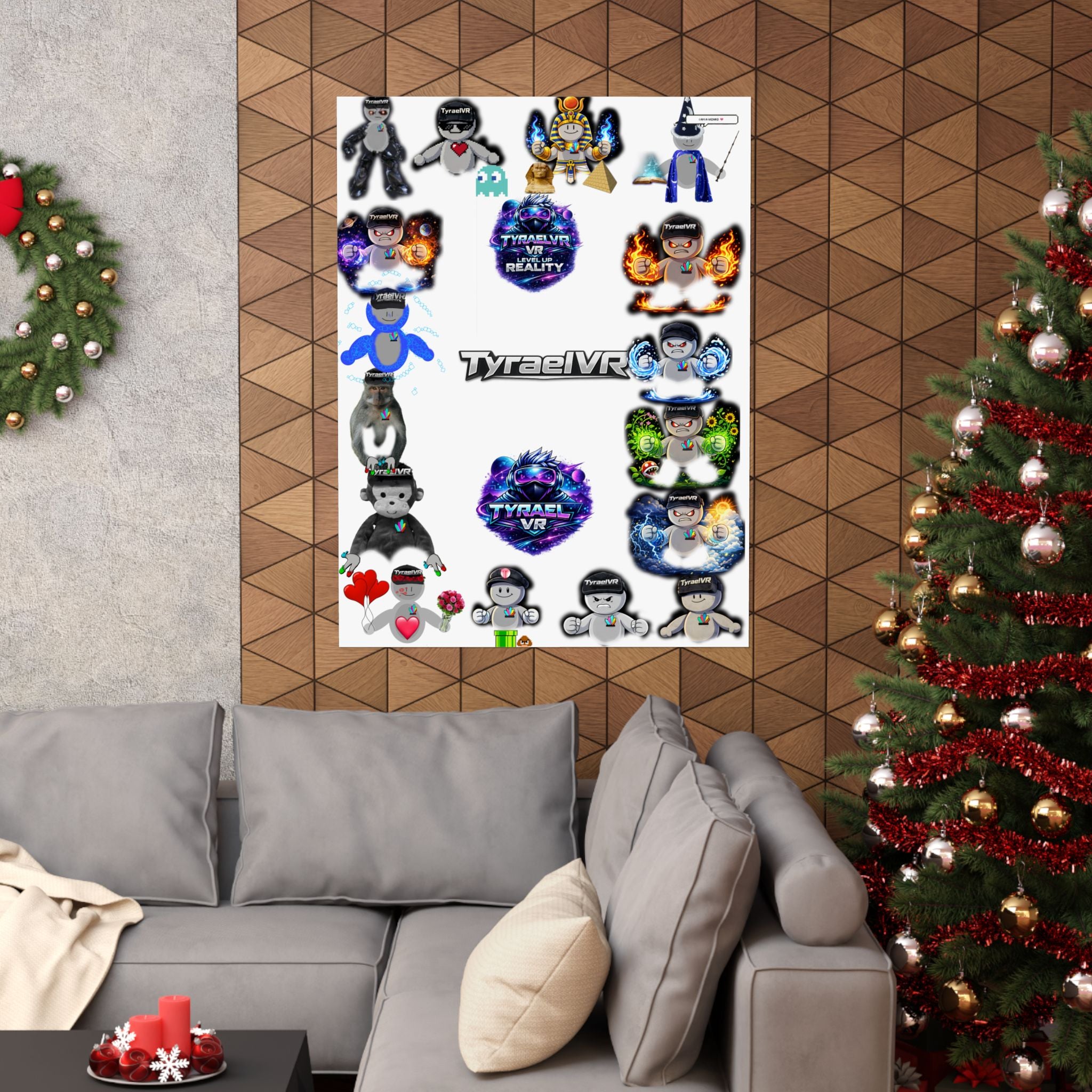 Tyrael VR Sticker Collage Matte Poster — Gamer Avatar Art Print