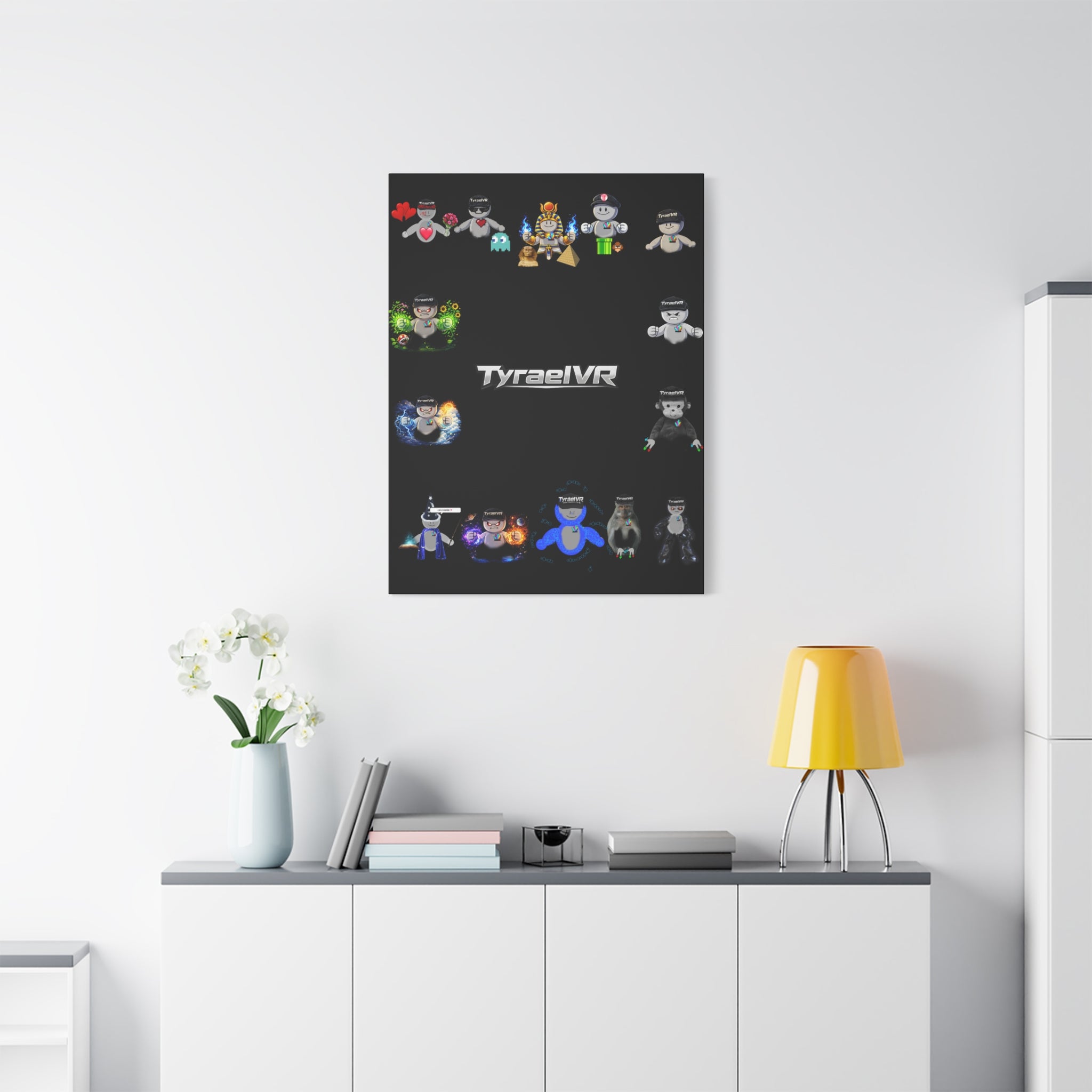 TyraelVR Gamer Mascot Canvas Print — Stretched Matte Wall Art