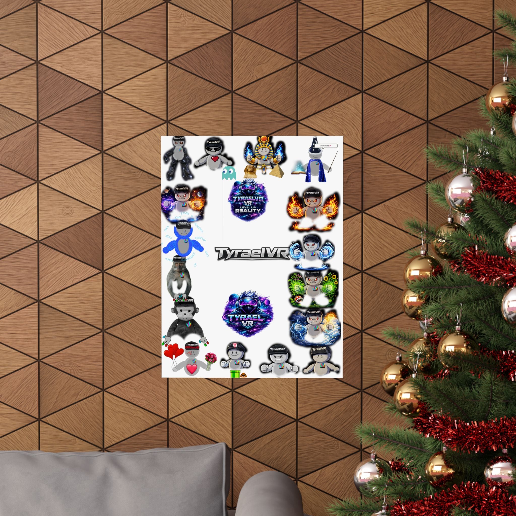 Tyrael VR Sticker Collage Matte Poster — Gamer Avatar Art Print