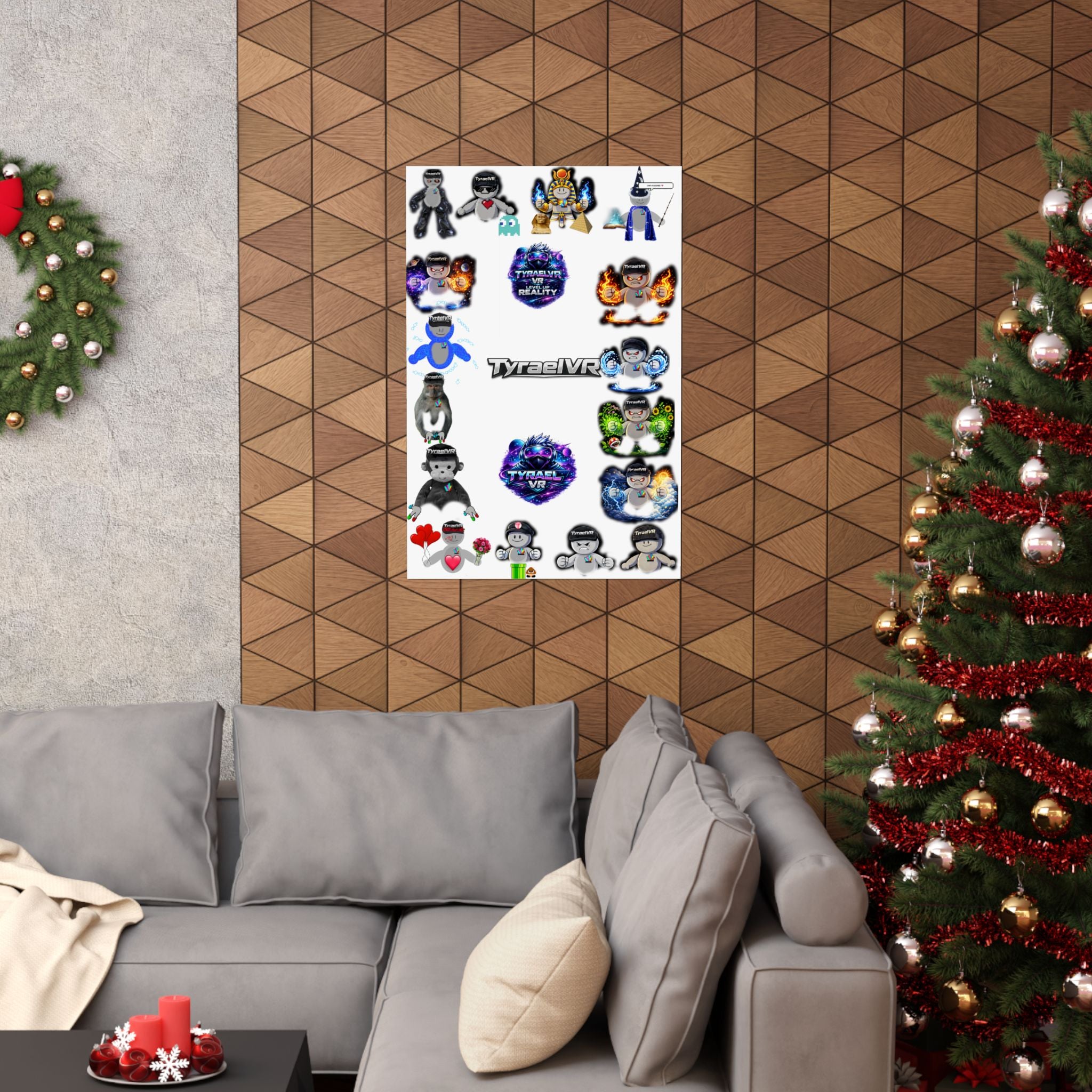 Tyrael VR Sticker Collage Matte Poster — Gamer Avatar Art Print