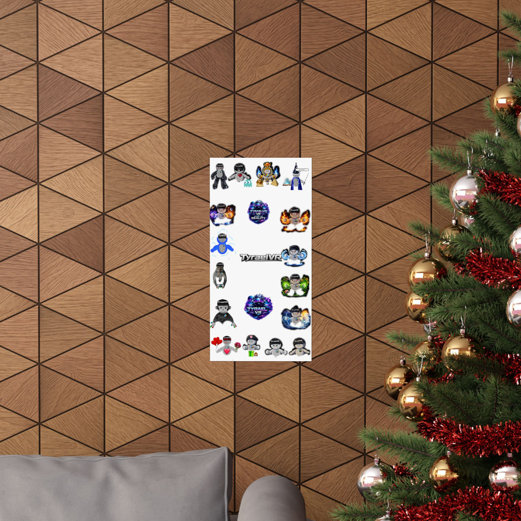 Tyrael VR Sticker Collage Matte Poster — Gamer Avatar Art Print