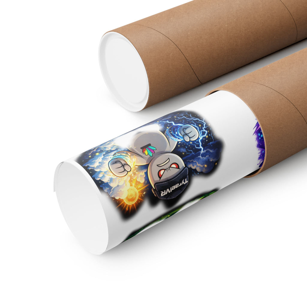 Tyrael VR Sticker Collage Matte Poster — Gamer Avatar Art Print