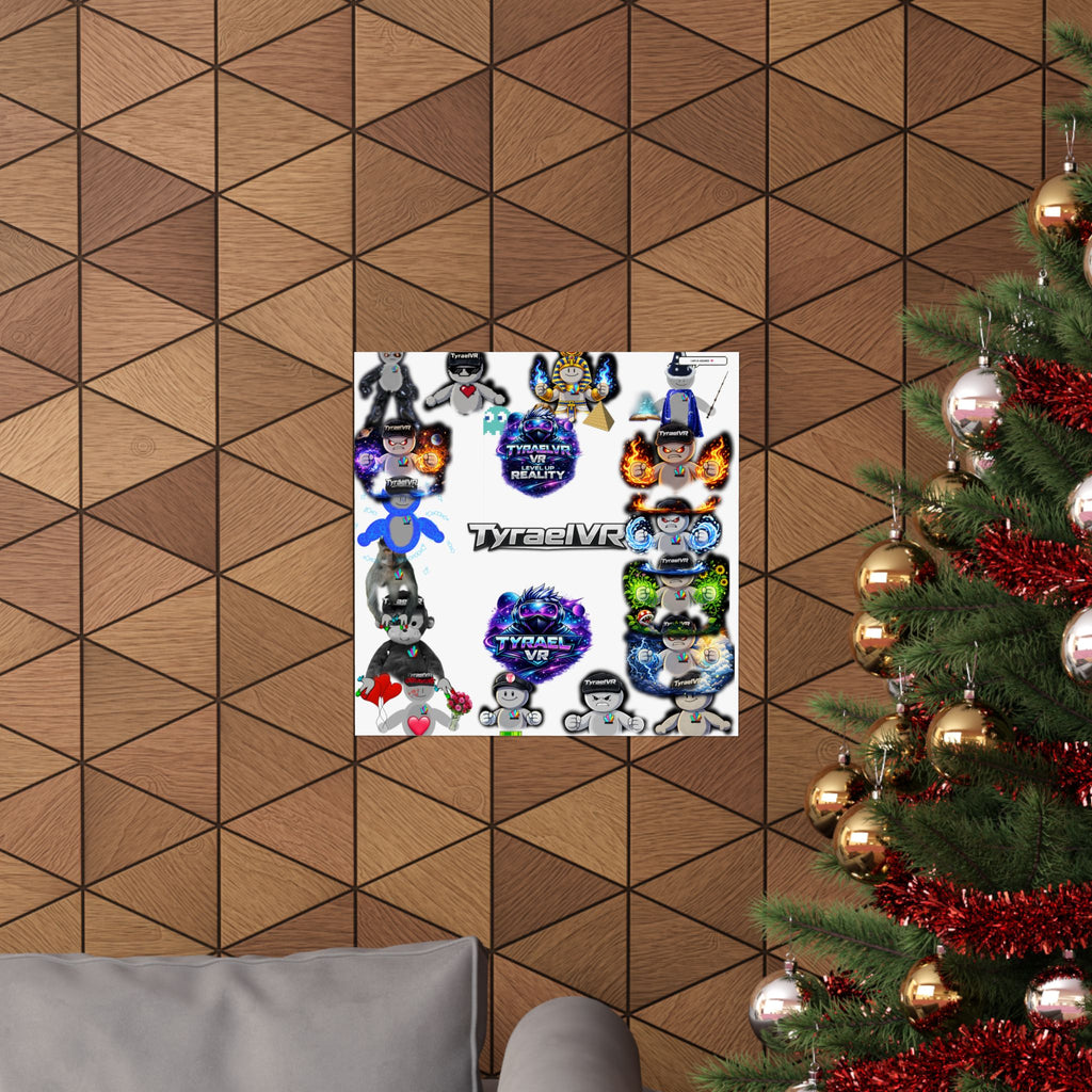 Tyrael VR Sticker Collage Matte Poster — Gamer Avatar Art Print