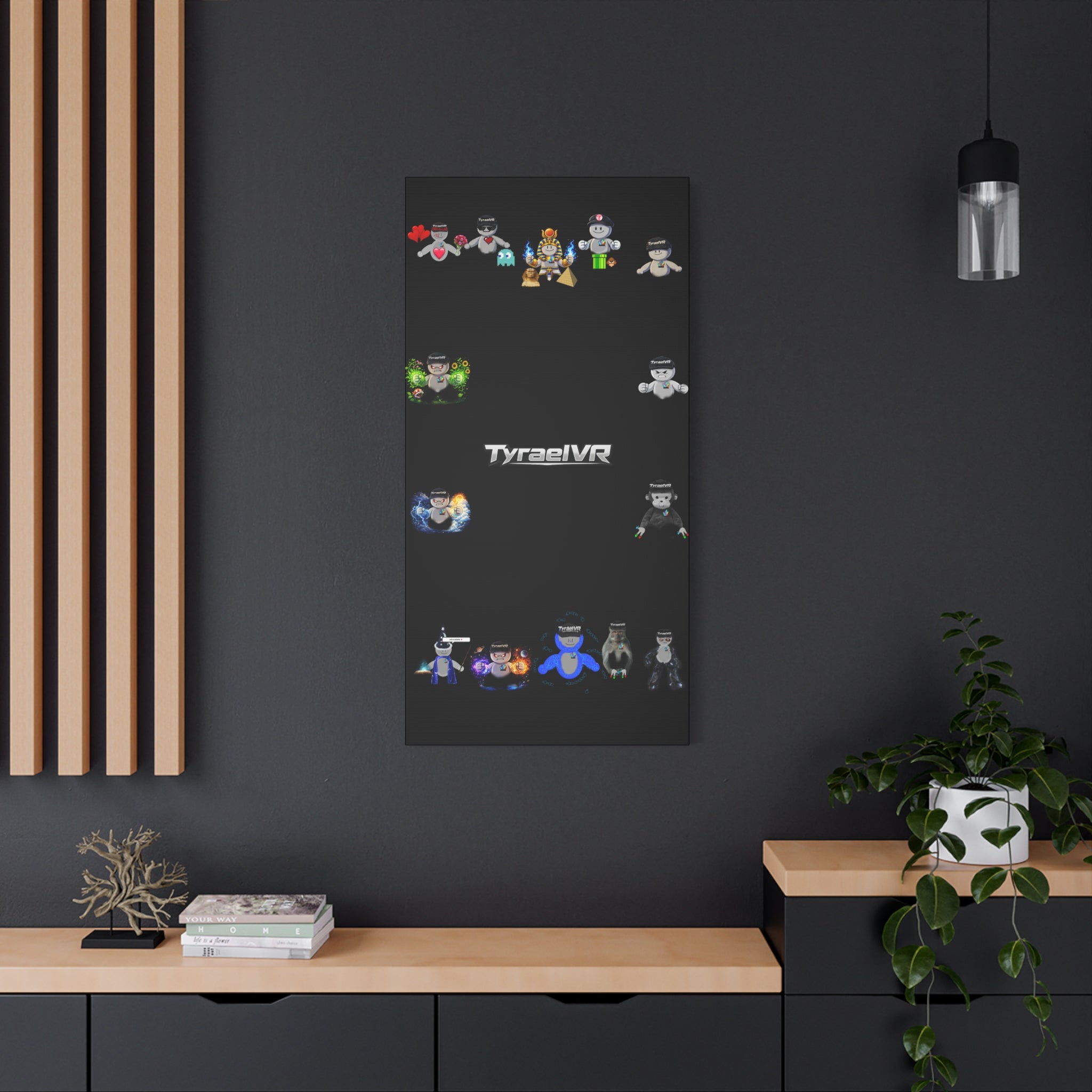 TyraelVR Gamer Mascot Canvas Print — Stretched Matte Wall Art