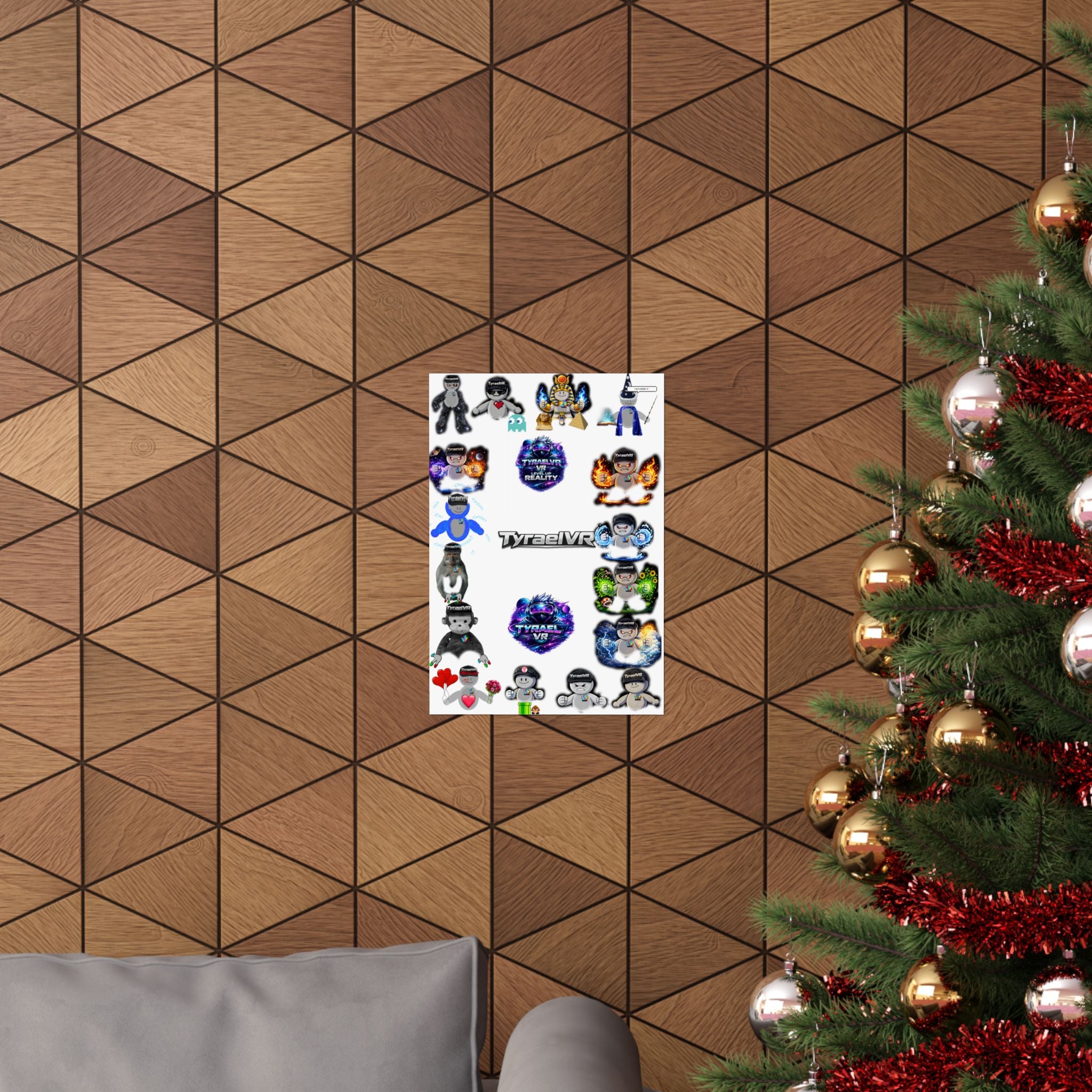 Tyrael VR Sticker Collage Matte Poster — Gamer Avatar Art Print