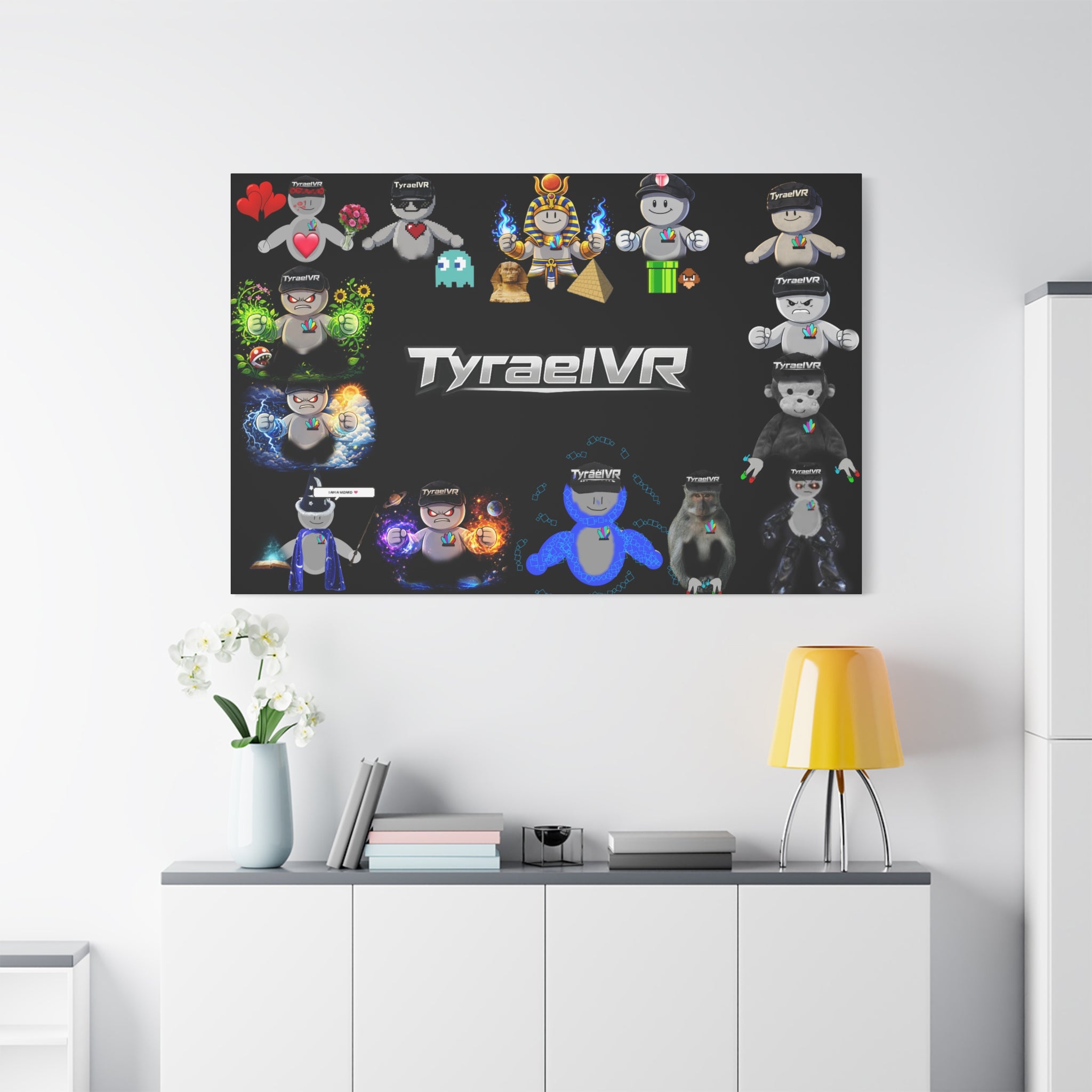 TyraelVR Gamer Mascot Canvas Print — Stretched Matte Wall Art