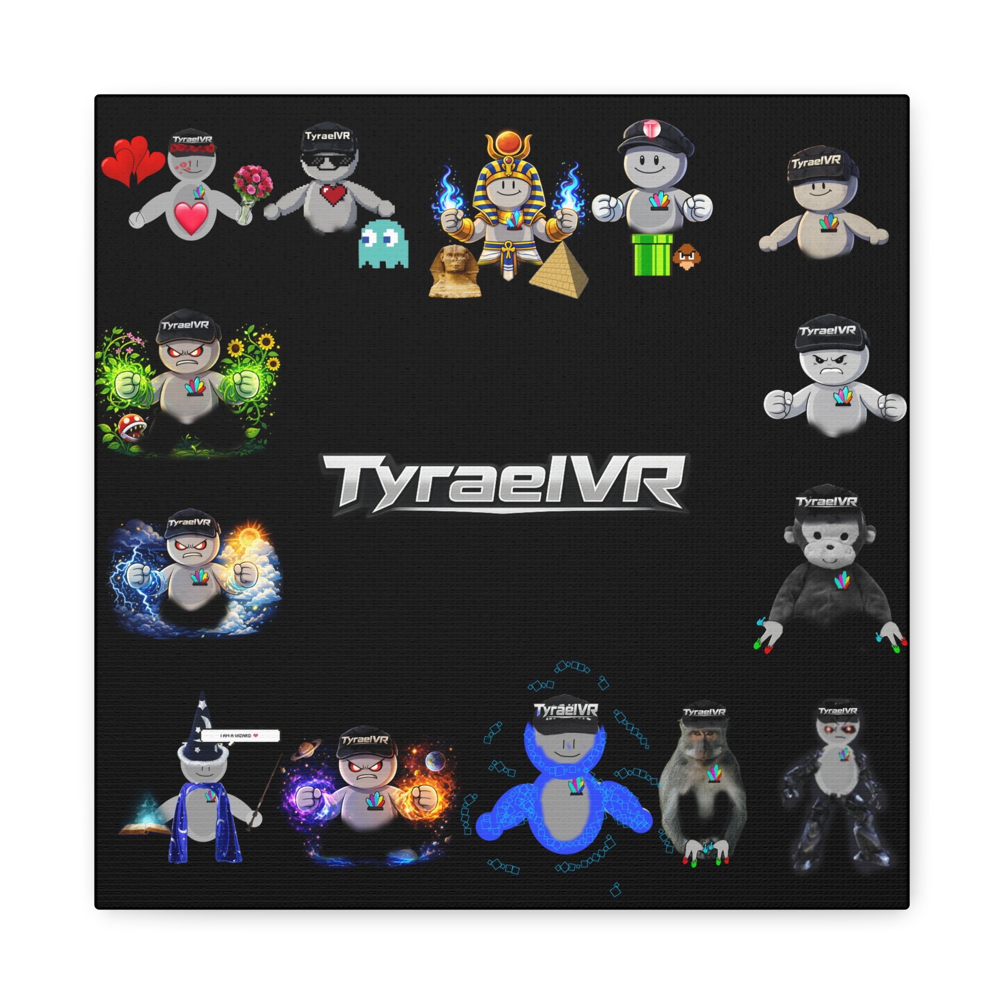 TyraelVR Gamer Mascot Canvas Print — Stretched Matte Wall Art