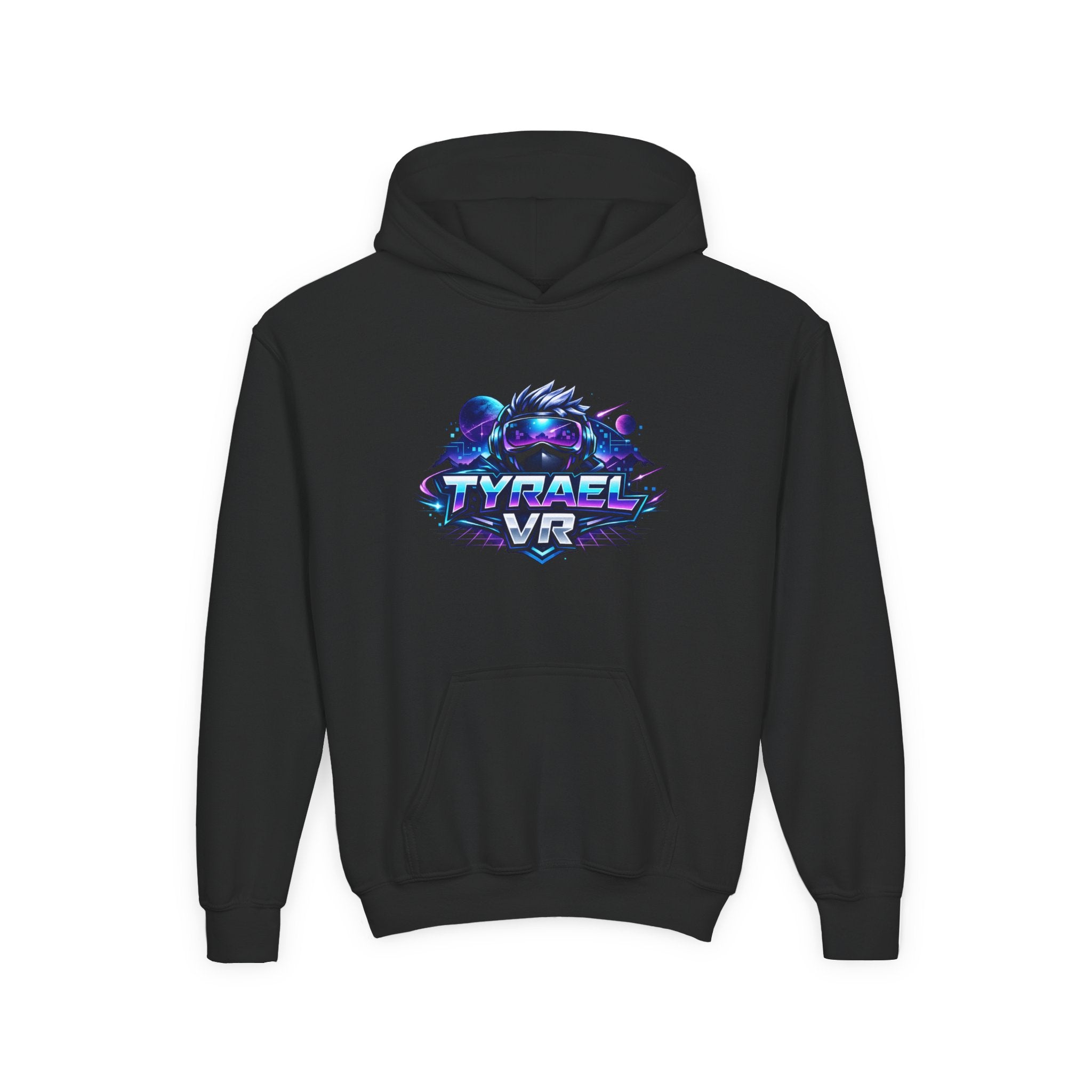 Tyrael VR Kids Hoodie – Retro Neon Gaming Logo Sweatshirt