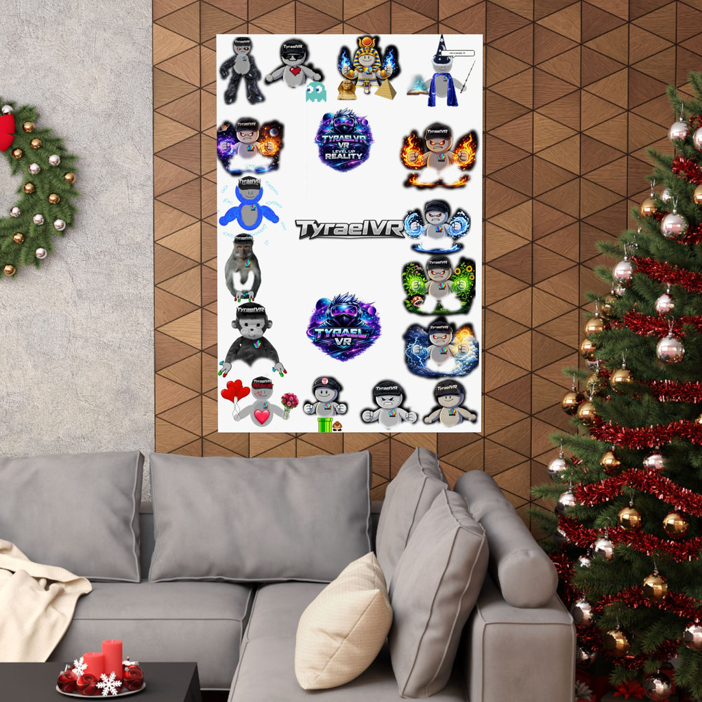 Tyrael VR Sticker Collage Matte Poster — Gamer Avatar Art Print