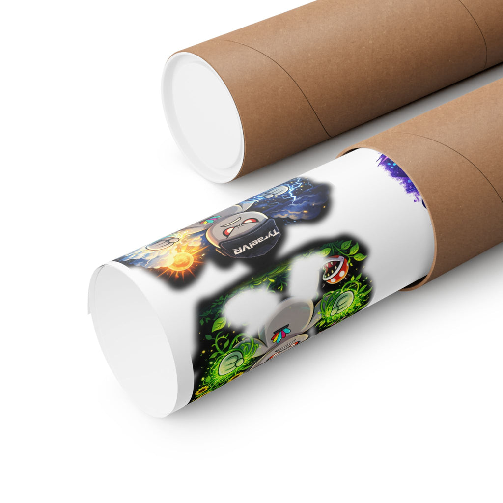 Tyrael VR Sticker Collage Matte Poster — Gamer Avatar Art Print