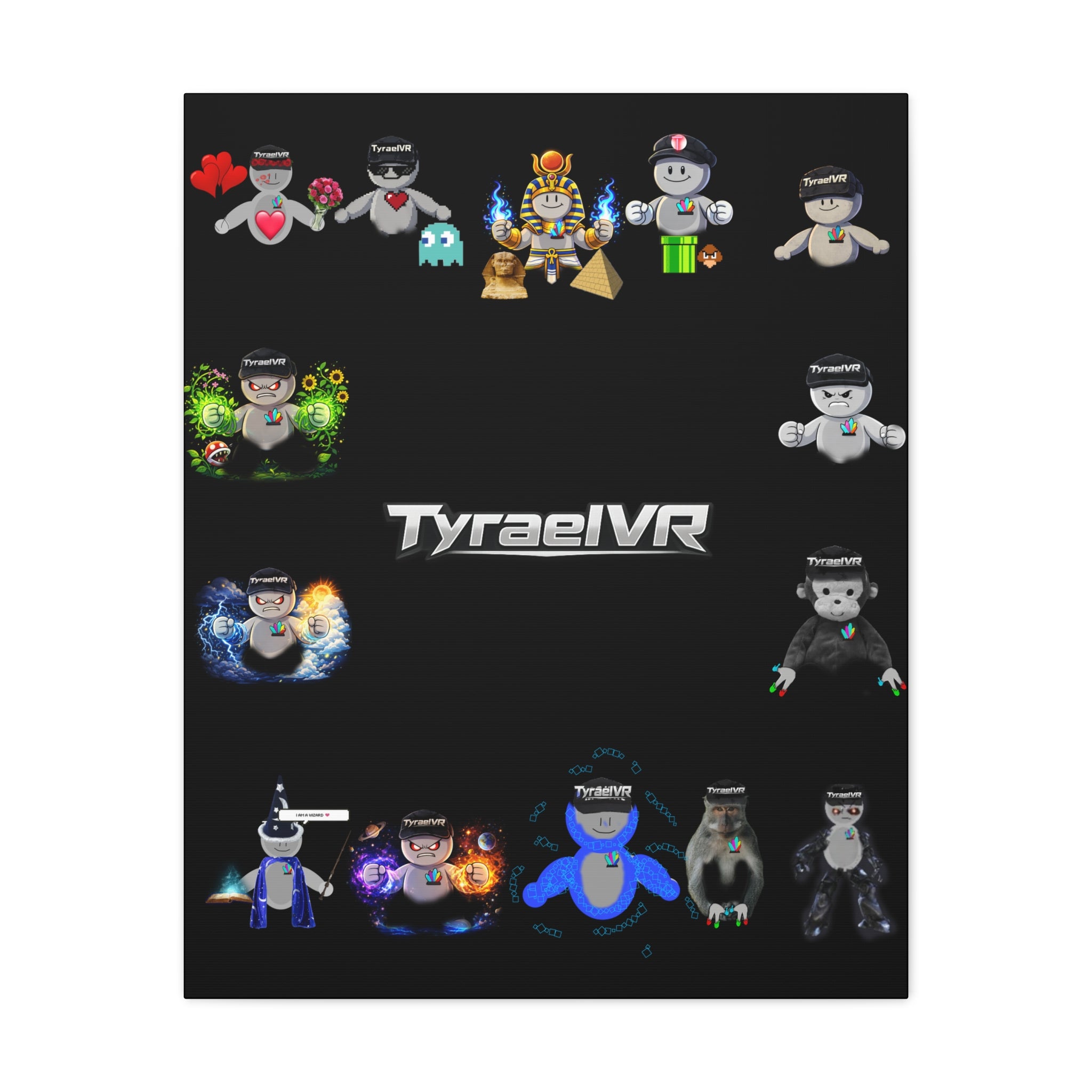 TyraelVR Gamer Mascot Canvas Print — Stretched Matte Wall Art
