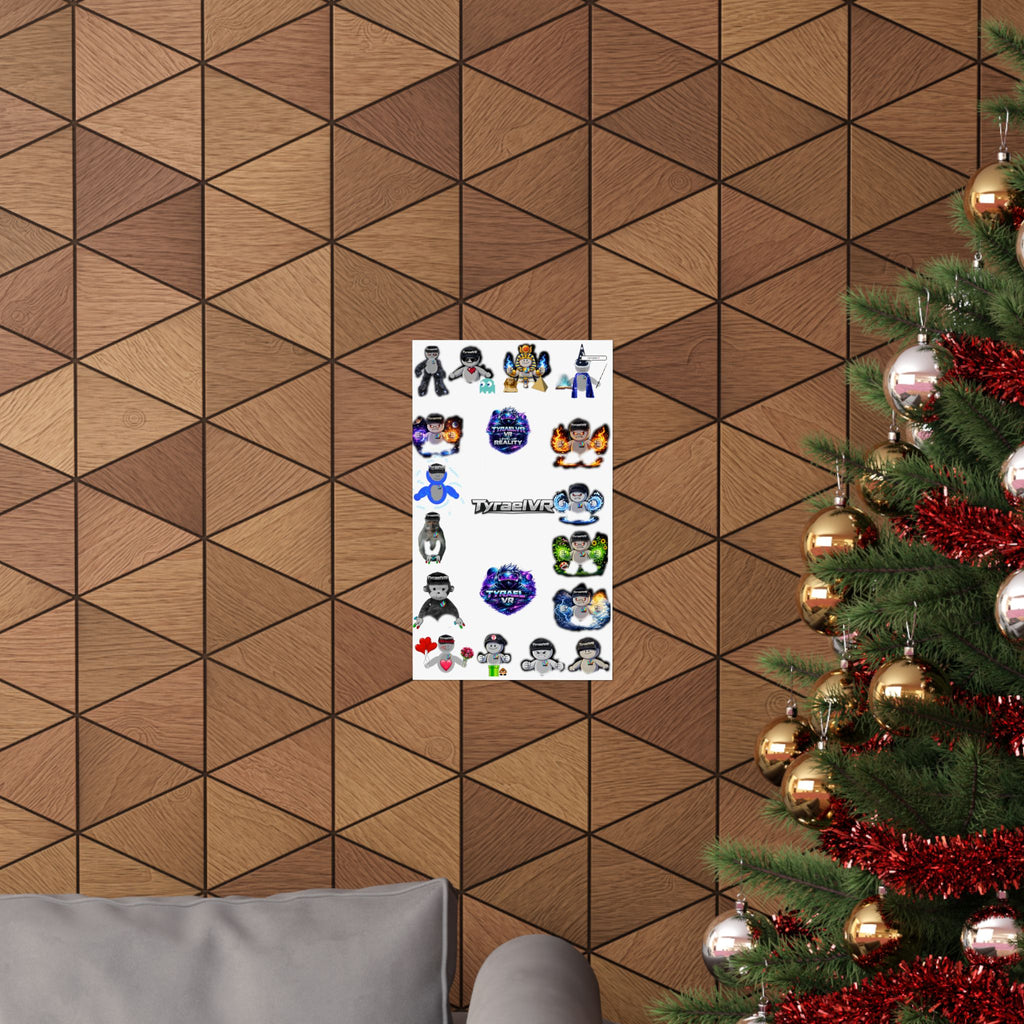 Tyrael VR Sticker Collage Matte Poster — Gamer Avatar Art Print