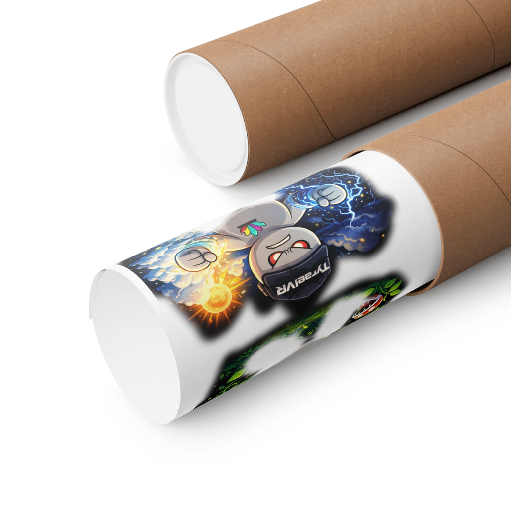 Tyrael VR Sticker Collage Matte Poster — Gamer Avatar Art Print