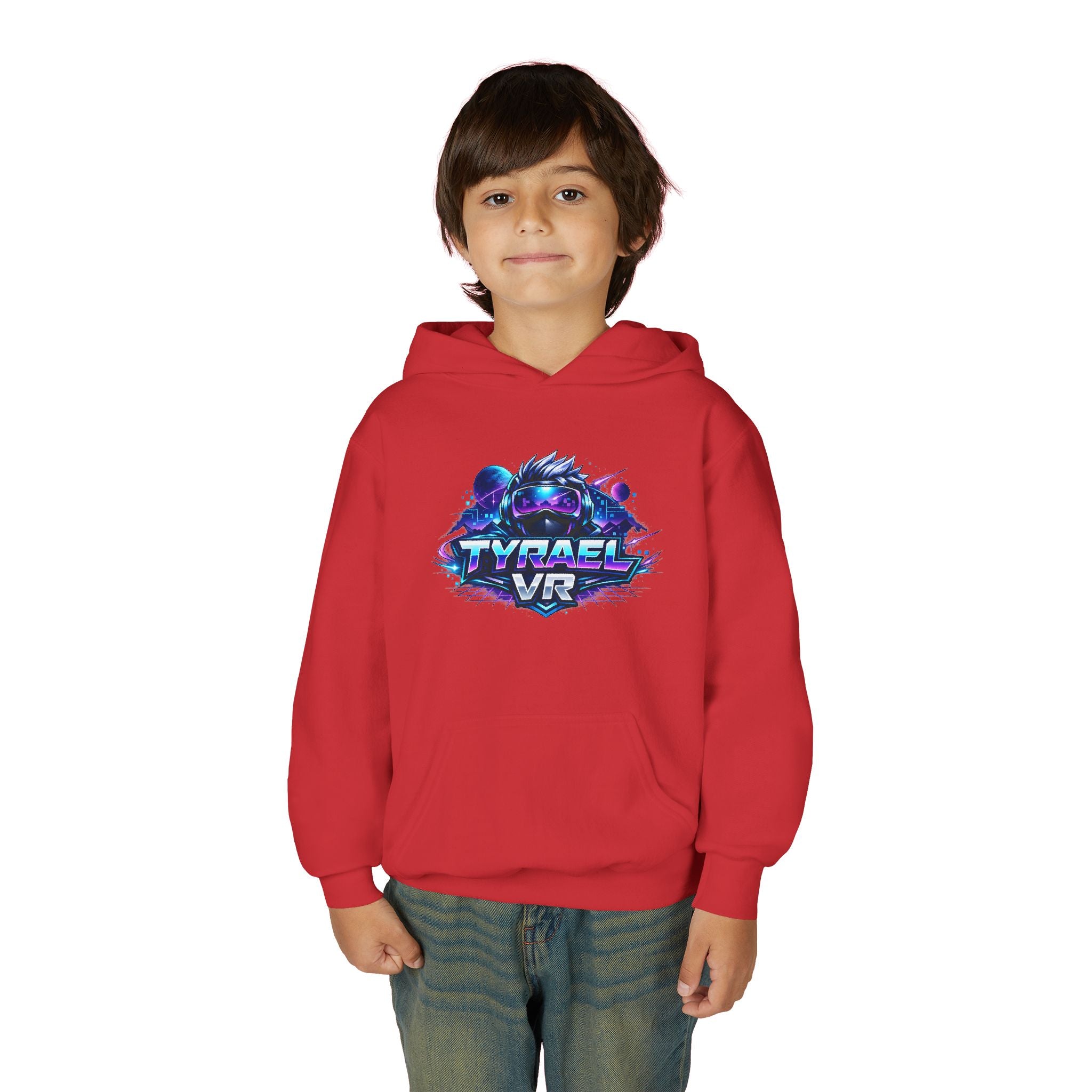 Tyrael VR Kids Hoodie – Retro Neon Gaming Logo Sweatshirt
