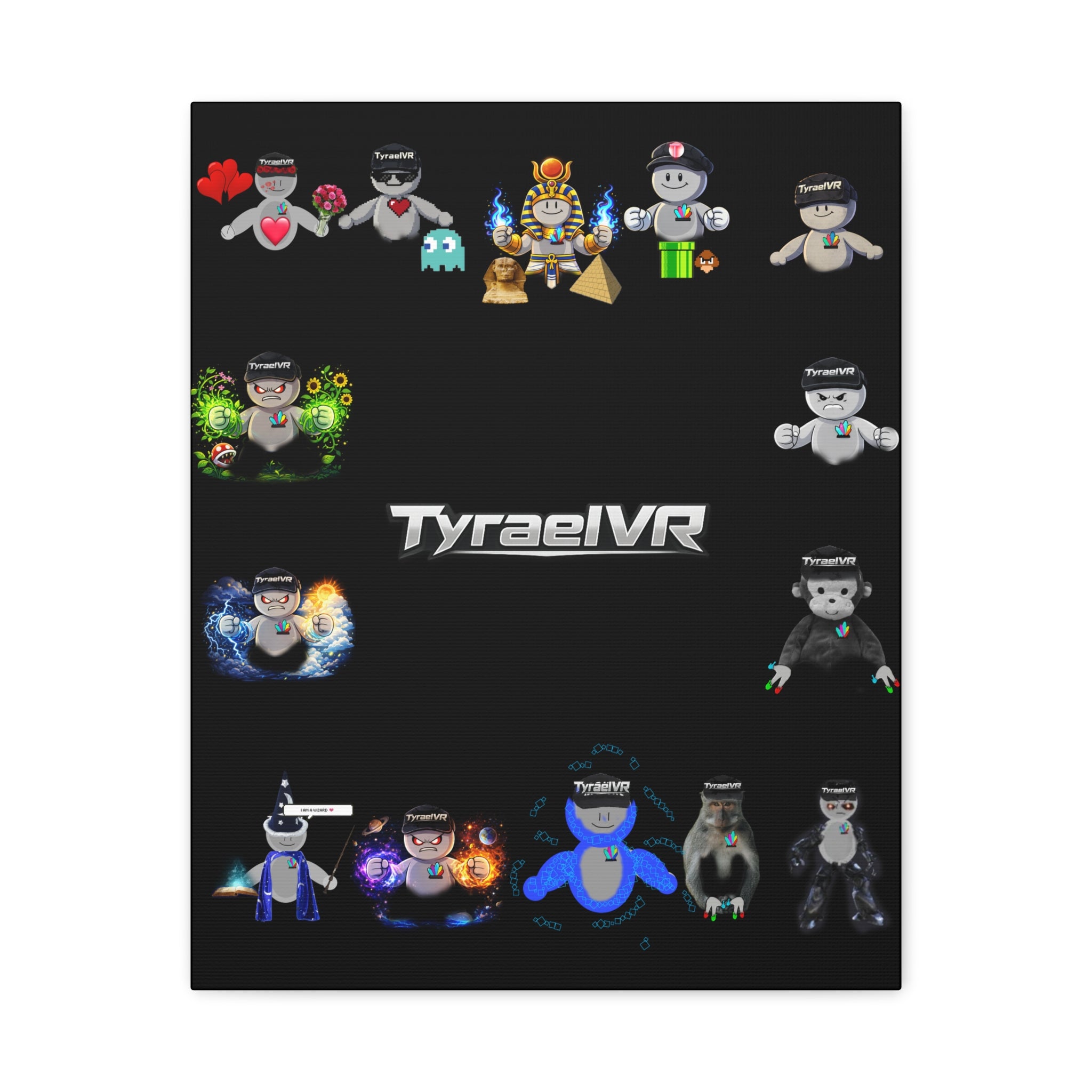 TyraelVR Gamer Mascot Canvas Print — Stretched Matte Wall Art
